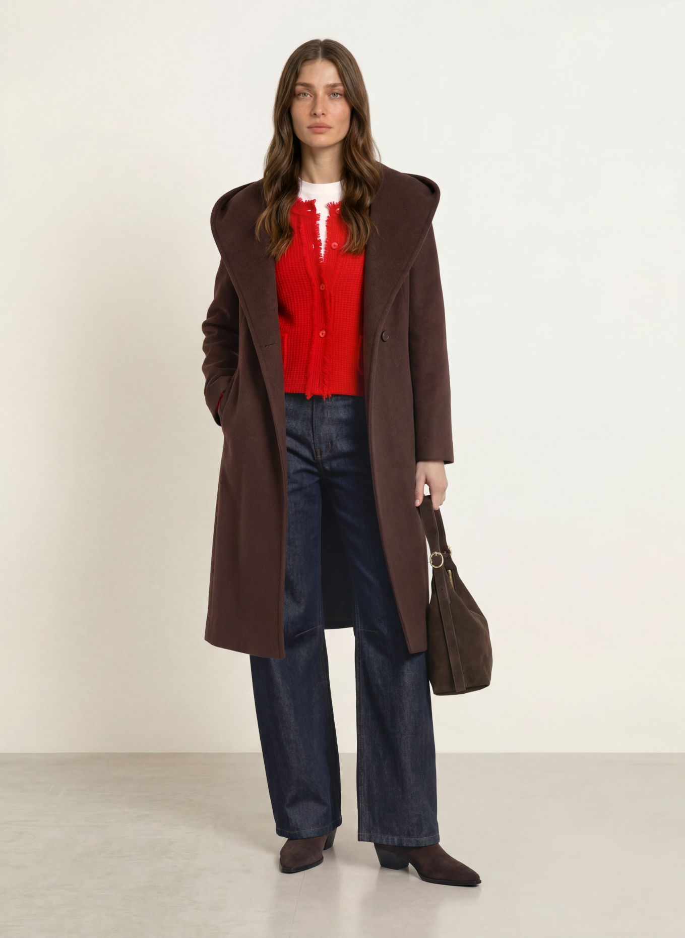 CINZIA ROCCA Wollen mantel: MARRON FONCÉ