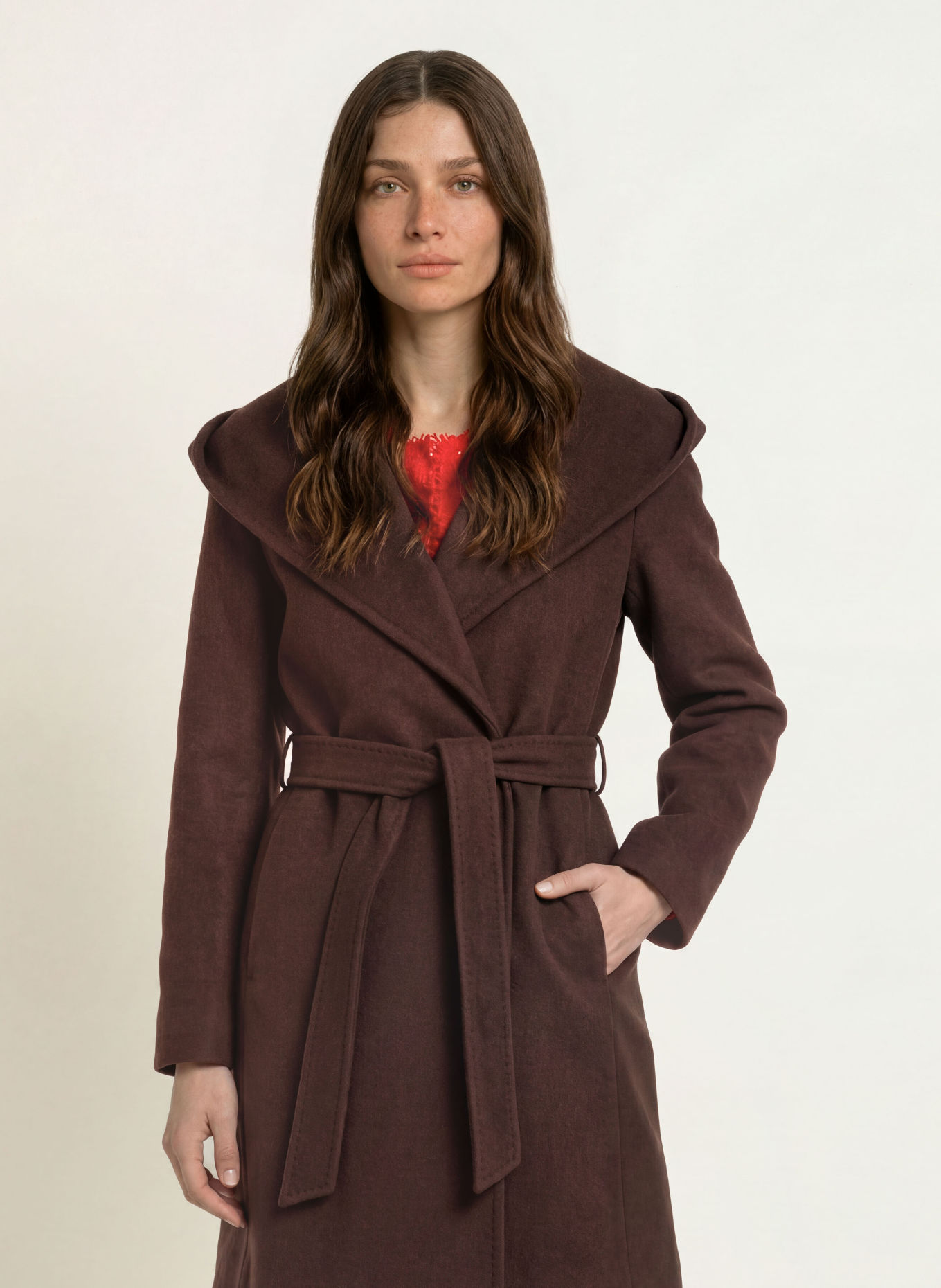 CINZIA ROCCA Wollen mantel: MARRON FONCÉ