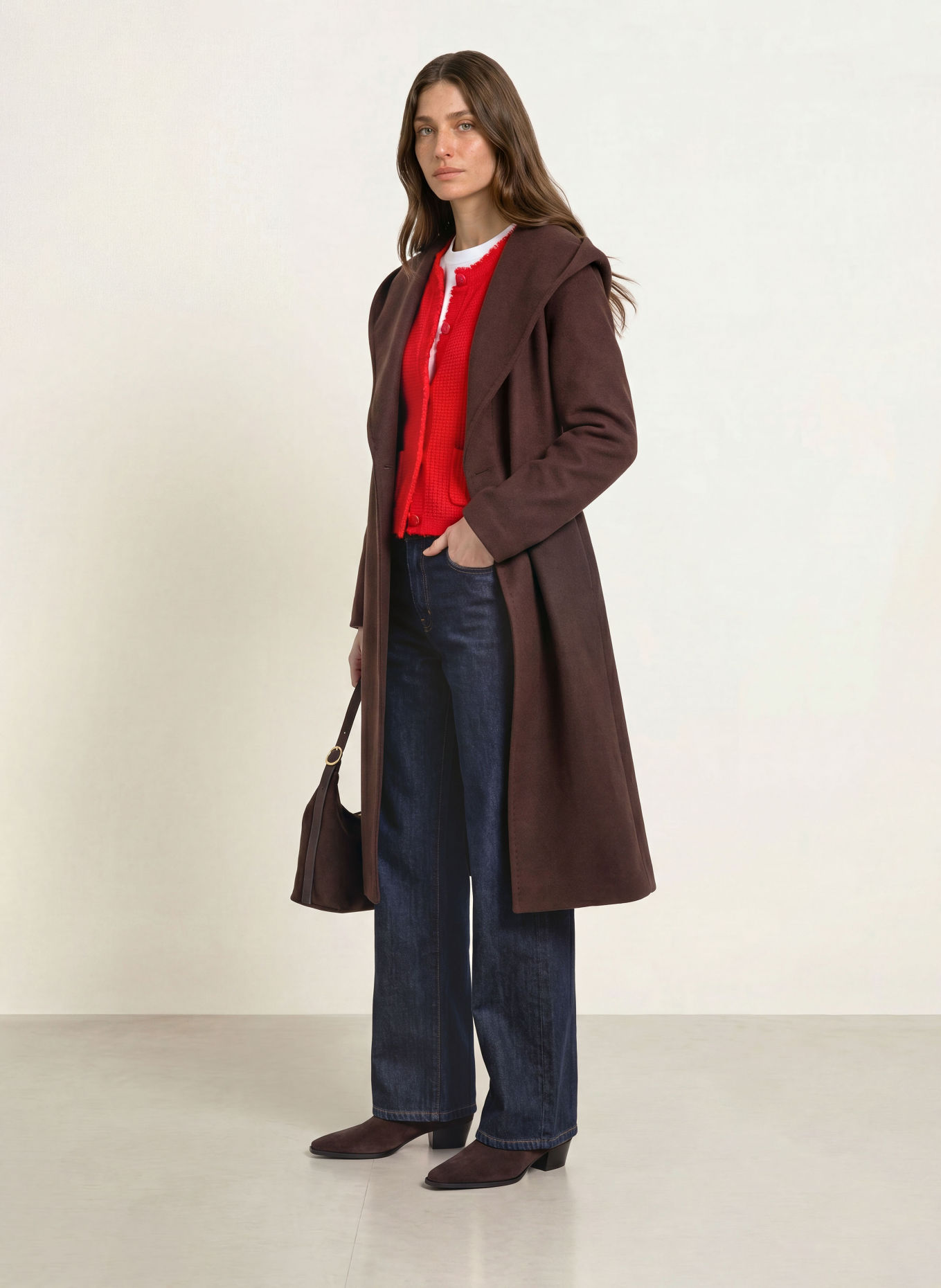 CINZIA ROCCA Wollen mantel: MARRON FONCÉ