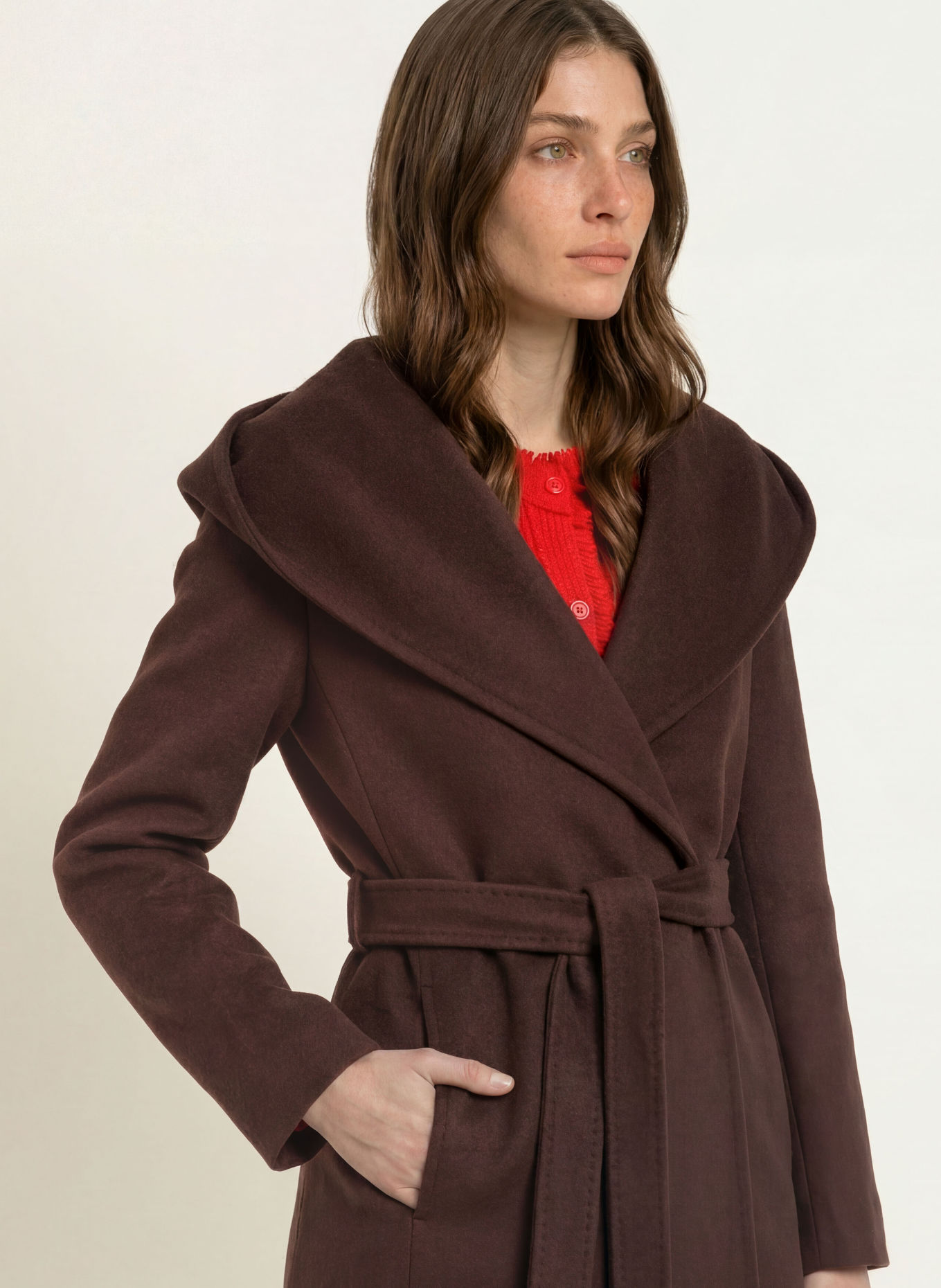 CINZIA ROCCA Wollen mantel: MARRON FONCÉ