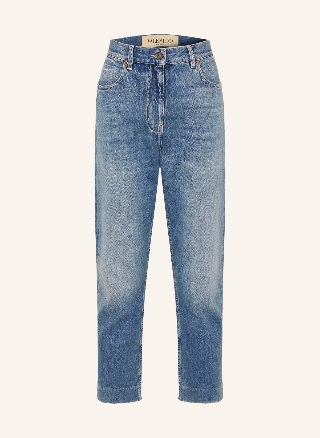 VALENTINO Cropped jeans SOLID: 558 MEDIUM BLUE DENIM