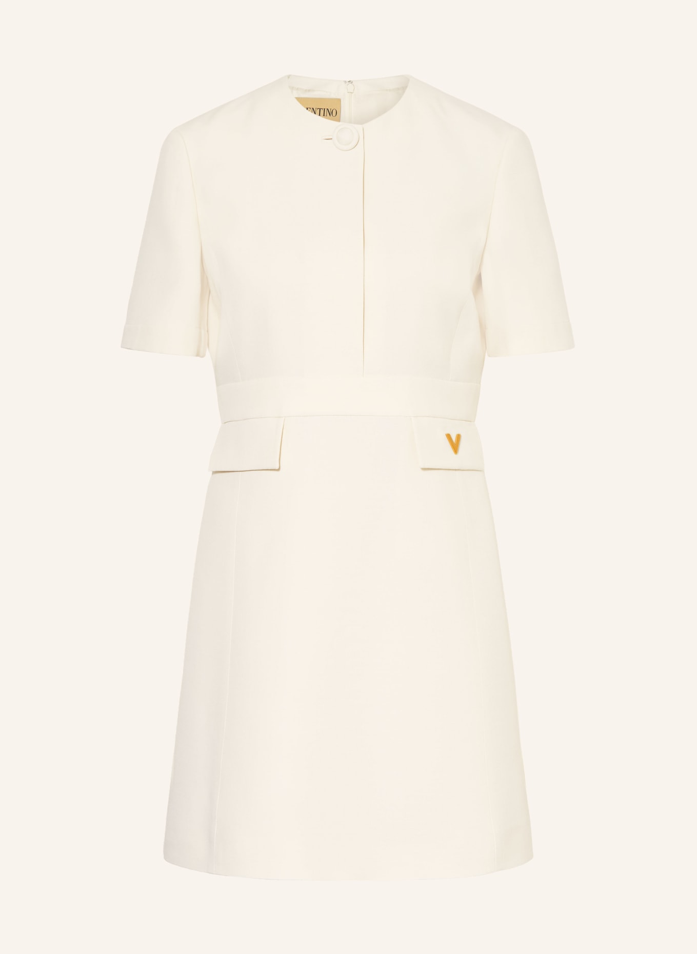 VALENTINO Robe fourreau SOLID avec soie: ÉCRU / OR