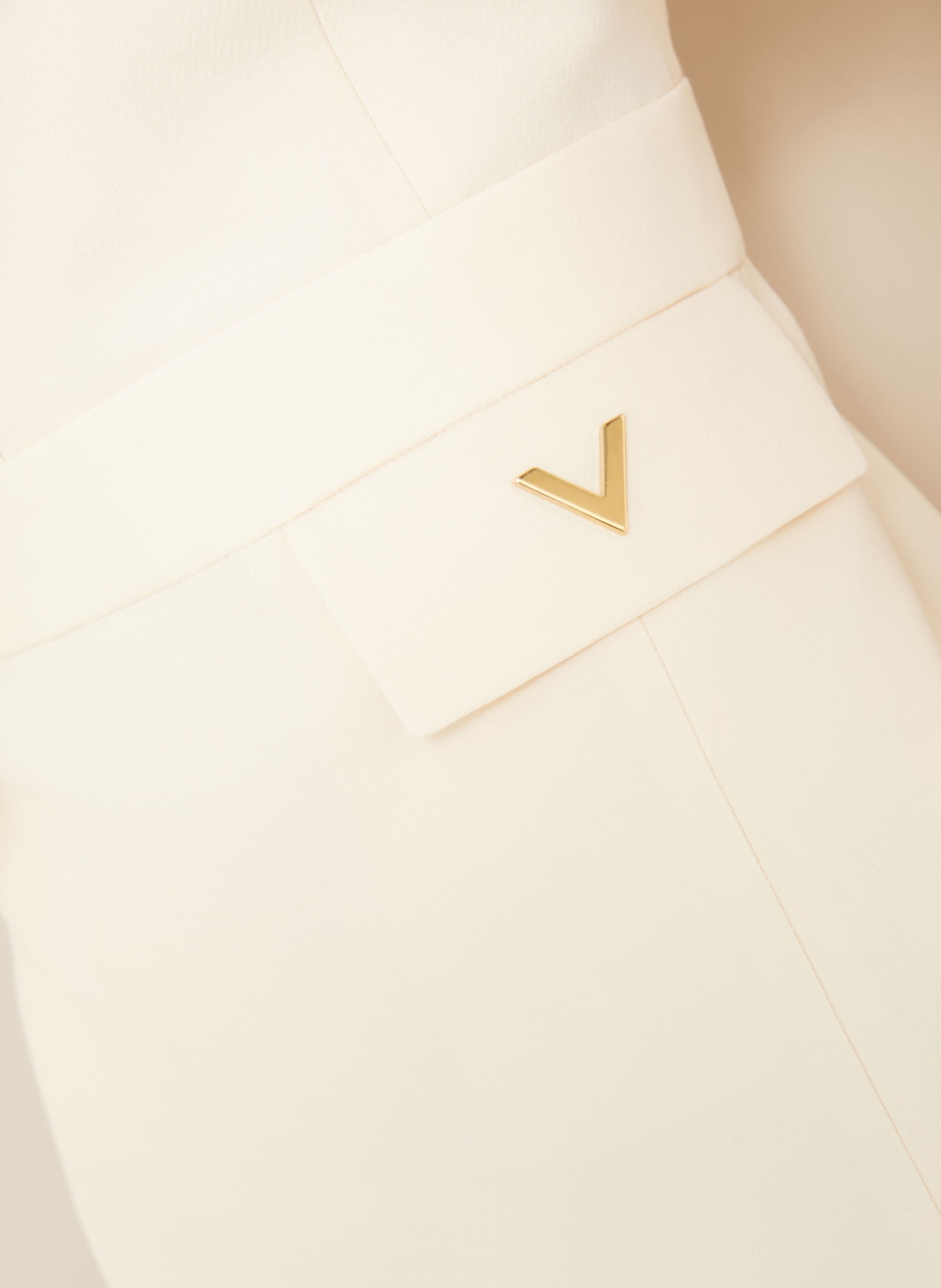 VALENTINO Robe fourreau SOLID avec soie: ÉCRU / OR