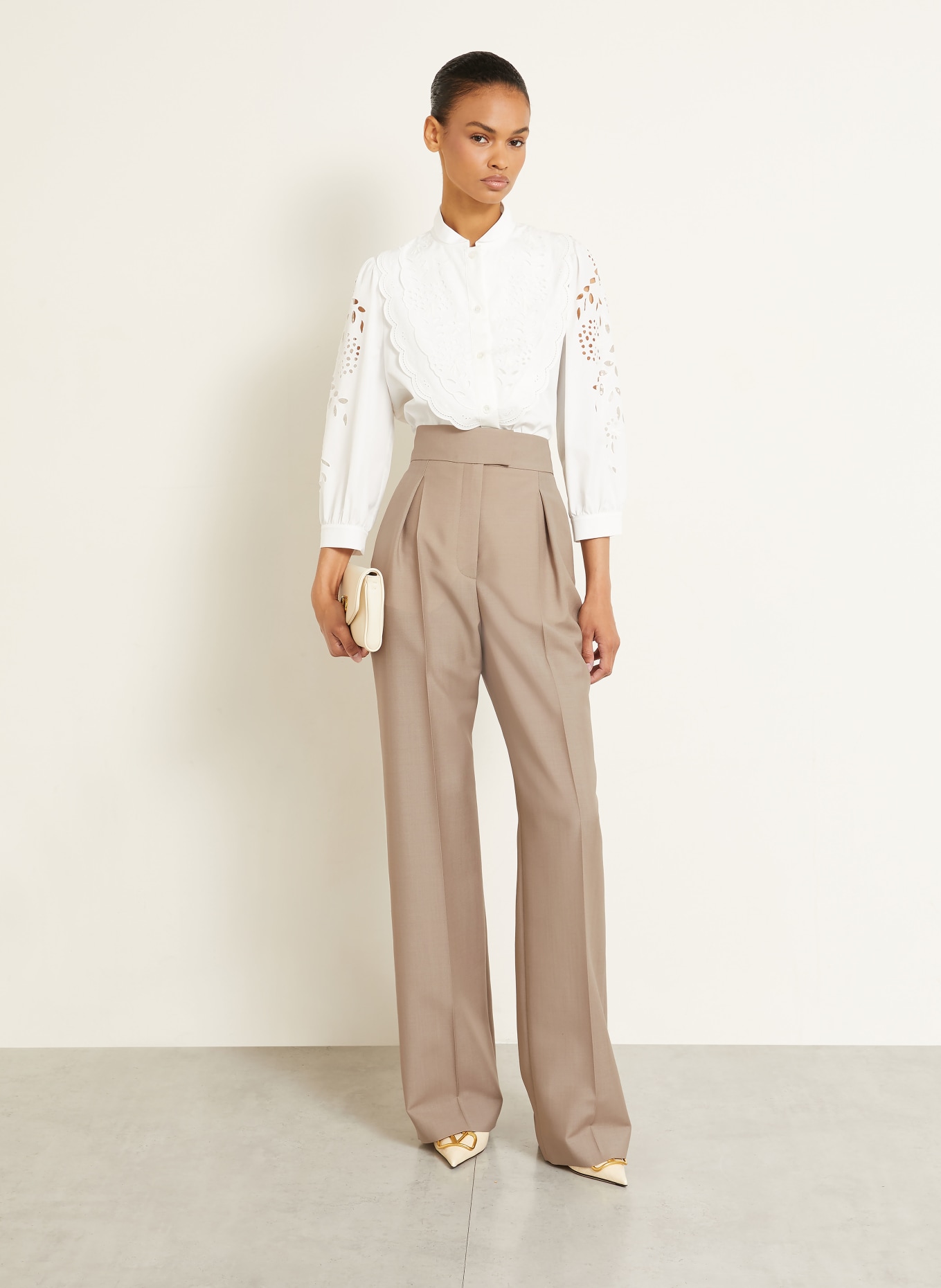 VALENTINO Marlene-broek met mohair: BEIGE