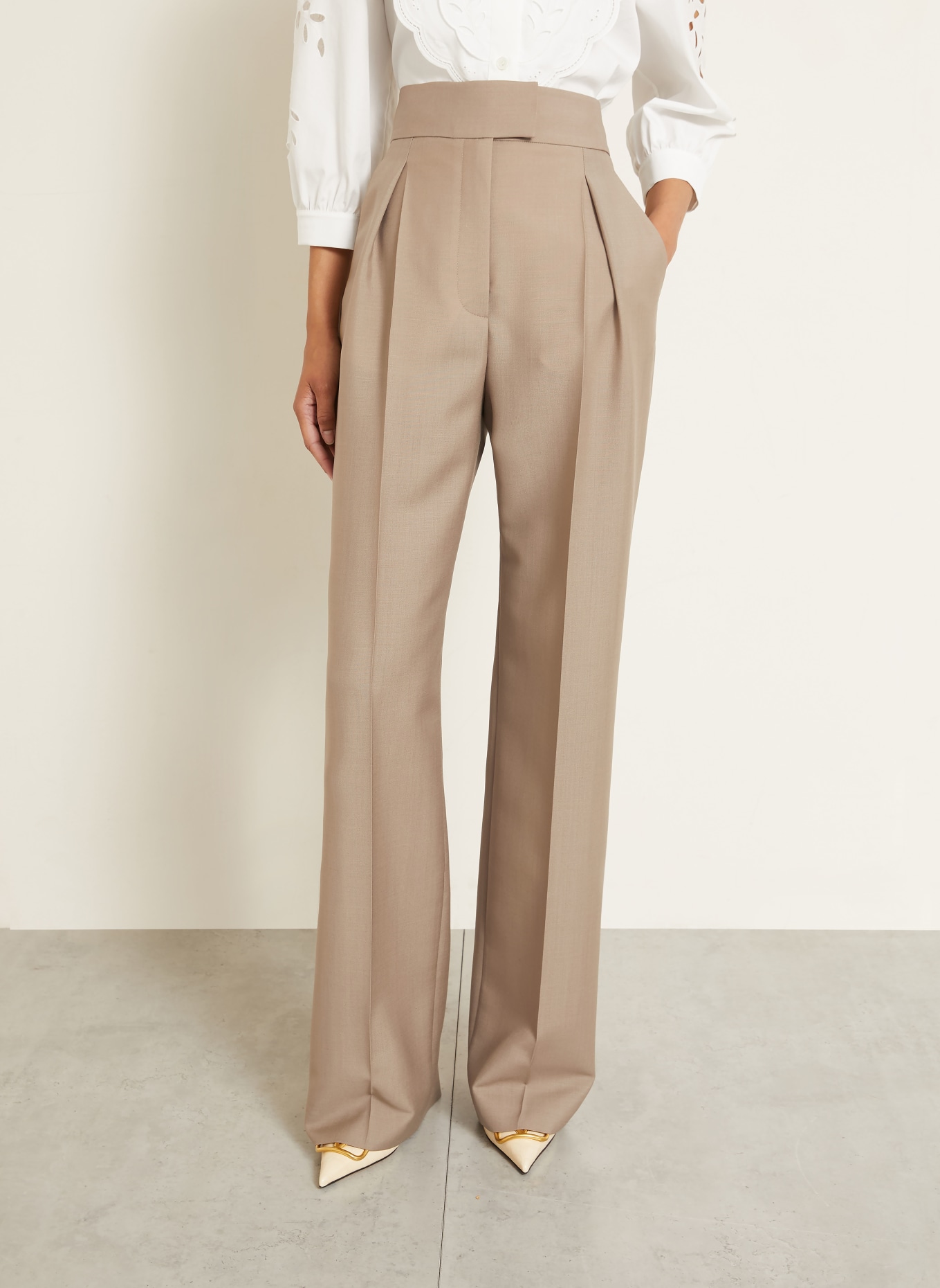 VALENTINO Marlene-broek met mohair: BEIGE