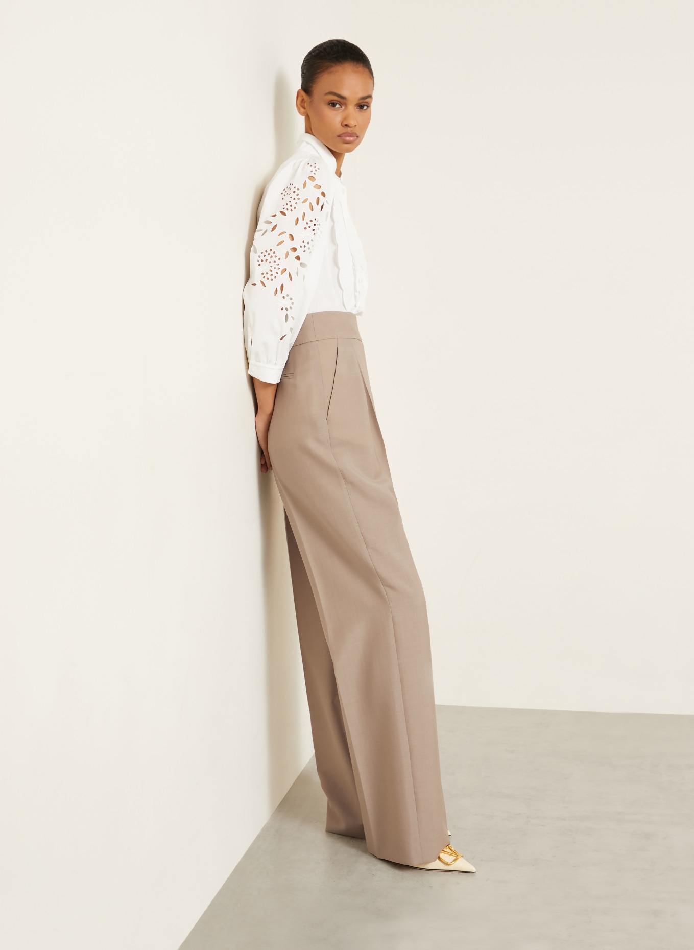 VALENTINO Marlene-broek met mohair: BEIGE