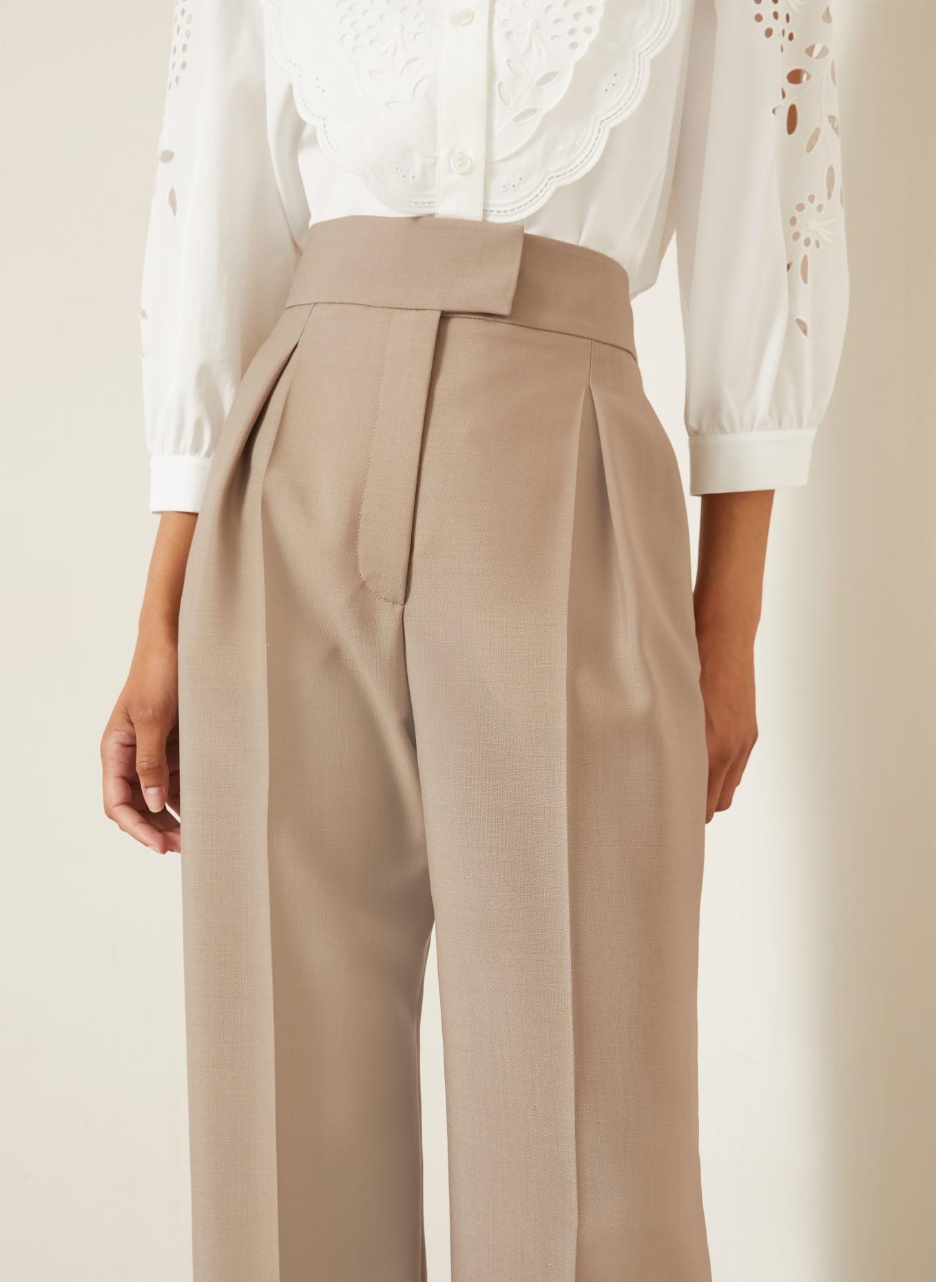 VALENTINO Marlene-broek met mohair: BEIGE