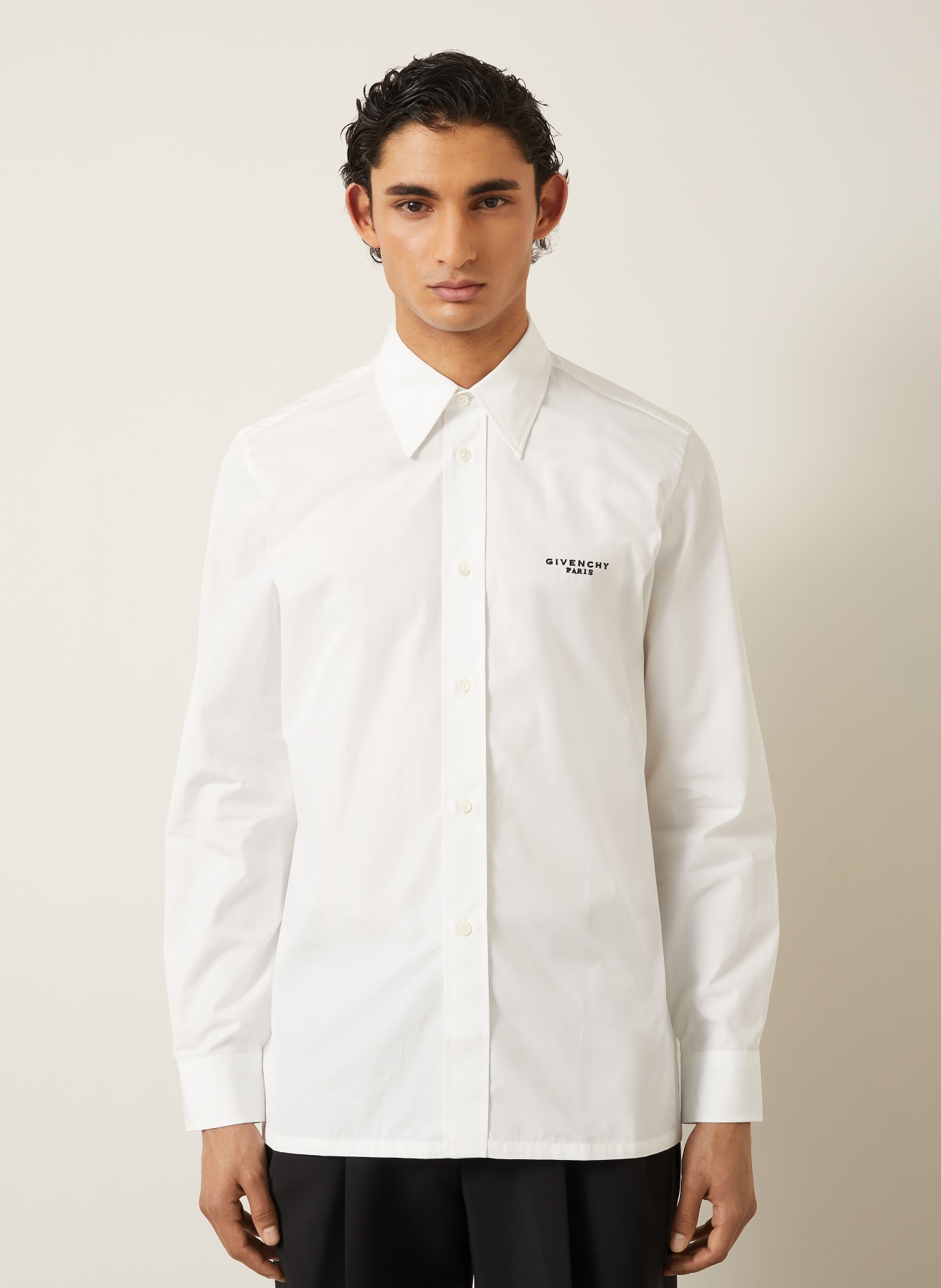 GIVENCHY Regular Fit Shirt: WHITE / BLACK