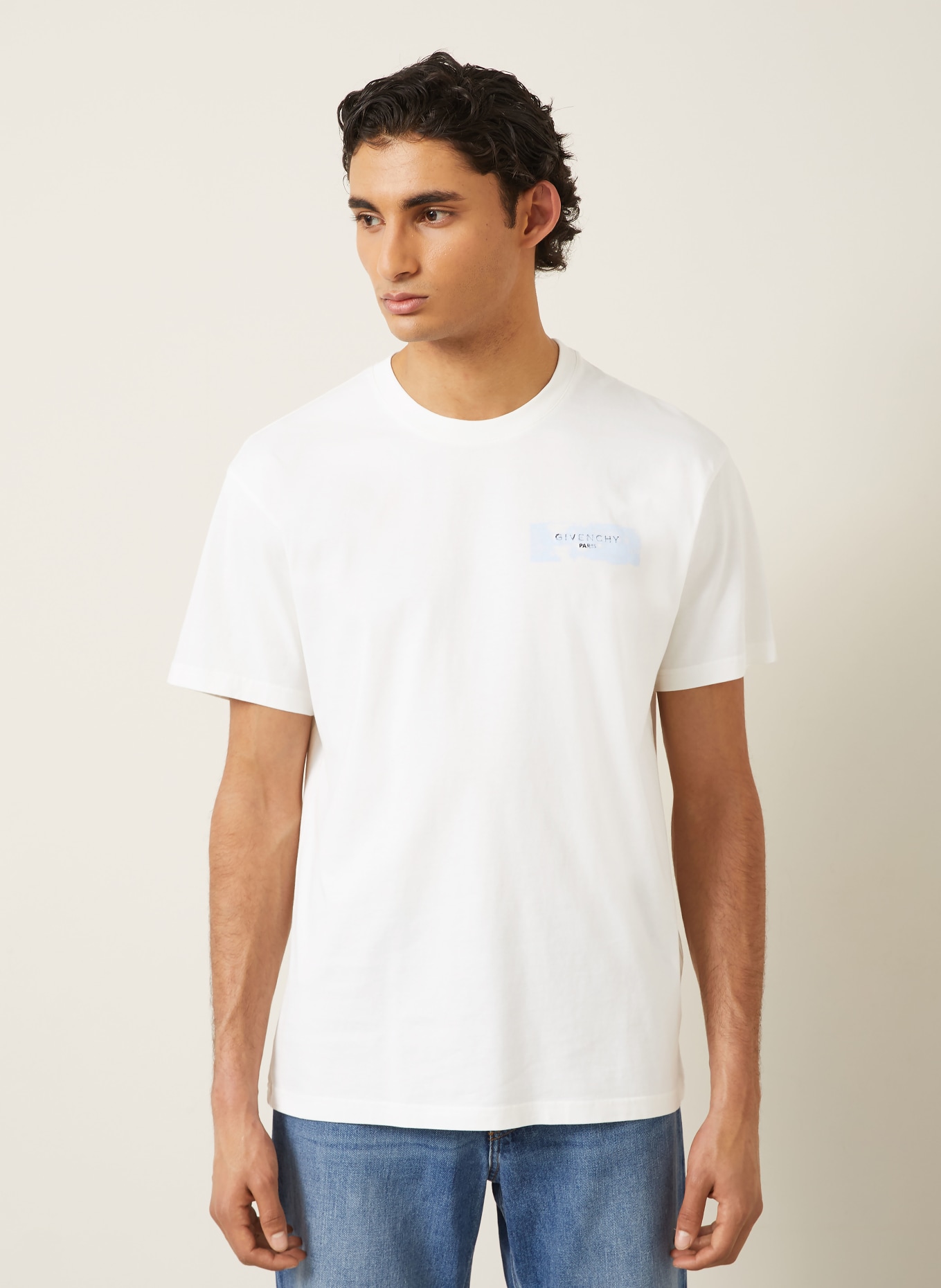 GIVENCHY T-shirt: ECRU / LIGHT BLUE
