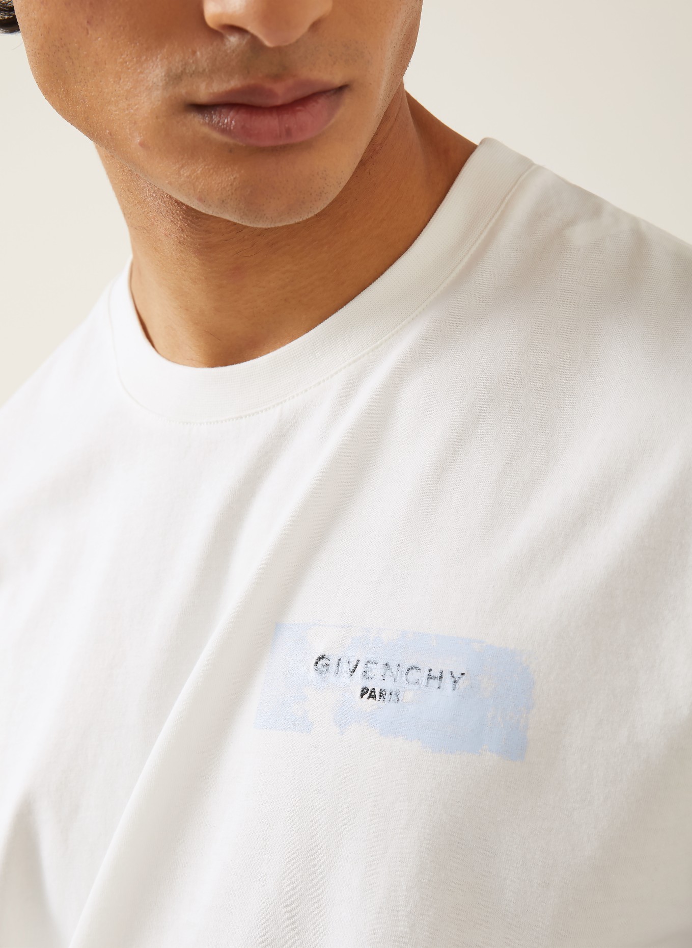 GIVENCHY T-shirt: ECRU / LIGHT BLUE