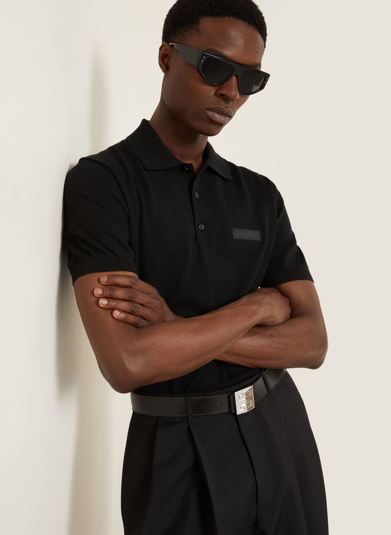 GIVENCHY Koszulka polo z jerseyu: CZARNY