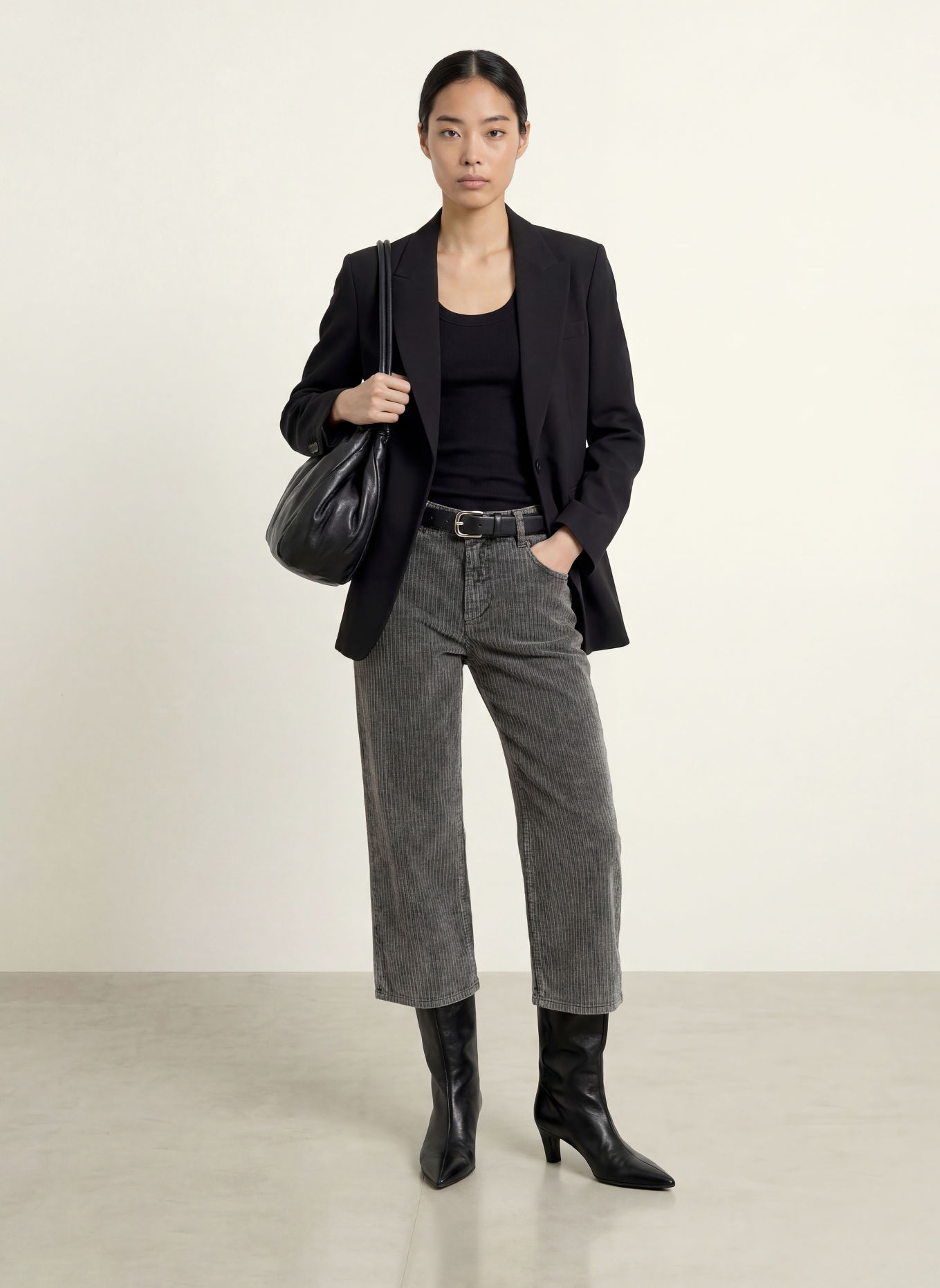 GANG Pantalon style jupe-culotte 94CAROL: GRIS FONCÉ / GRIS