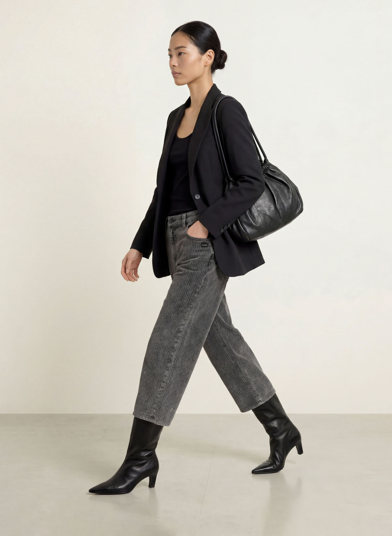 GANG Pantalon style jupe-culotte 94CAROL: GRIS FONCÉ / GRIS