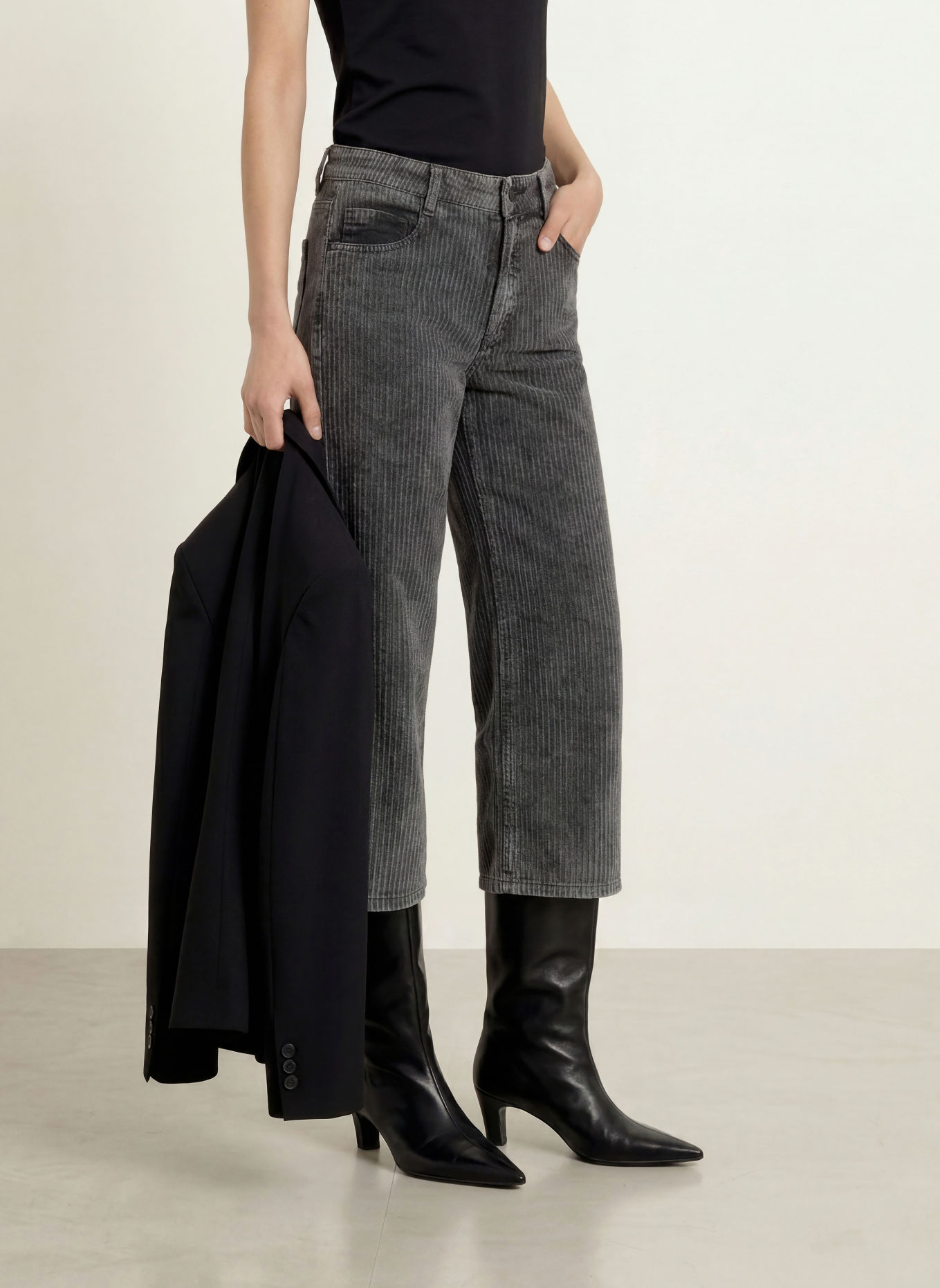 GANG Pantalon style jupe-culotte 94CAROL: GRIS FONCÉ / GRIS