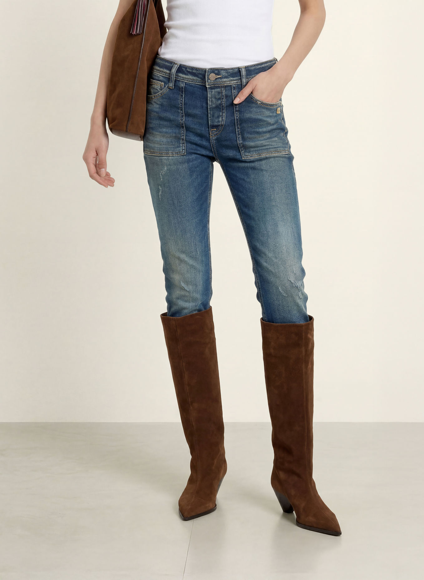 GANG Boyfriend jeans 94NICA WORKER: 7920 dusty mid blue