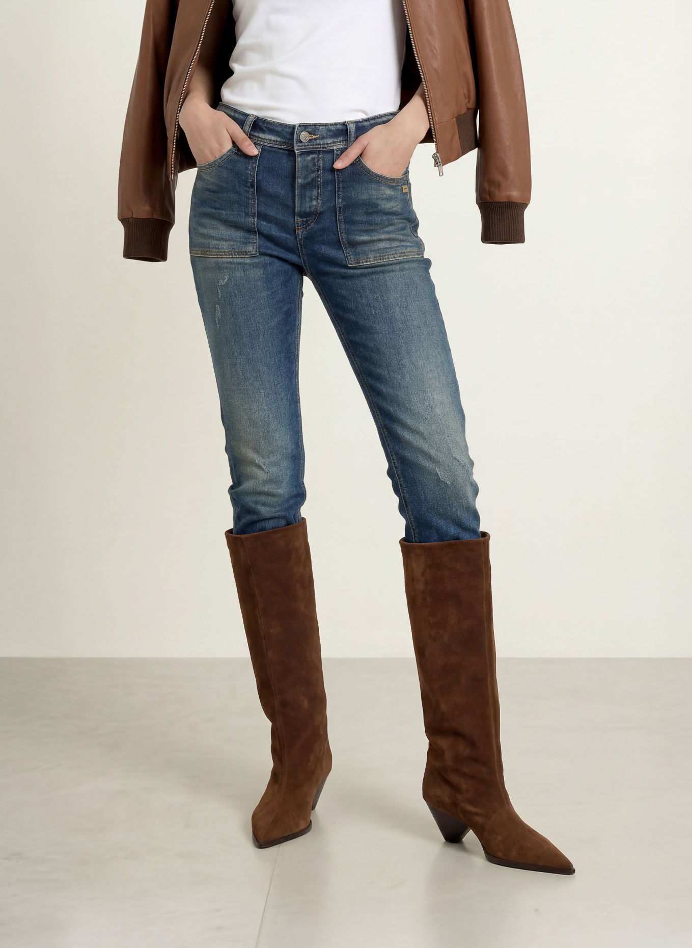 GANG Boyfriend jeans 94NICA WORKER: 7920 dusty mid blue