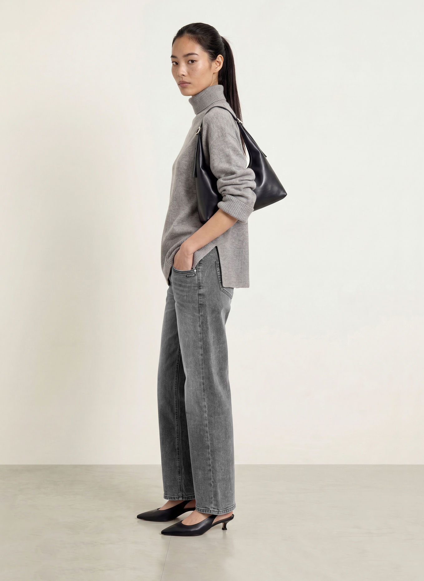 GANG Straight jeans 94RIVER: 7993 salt pepper black