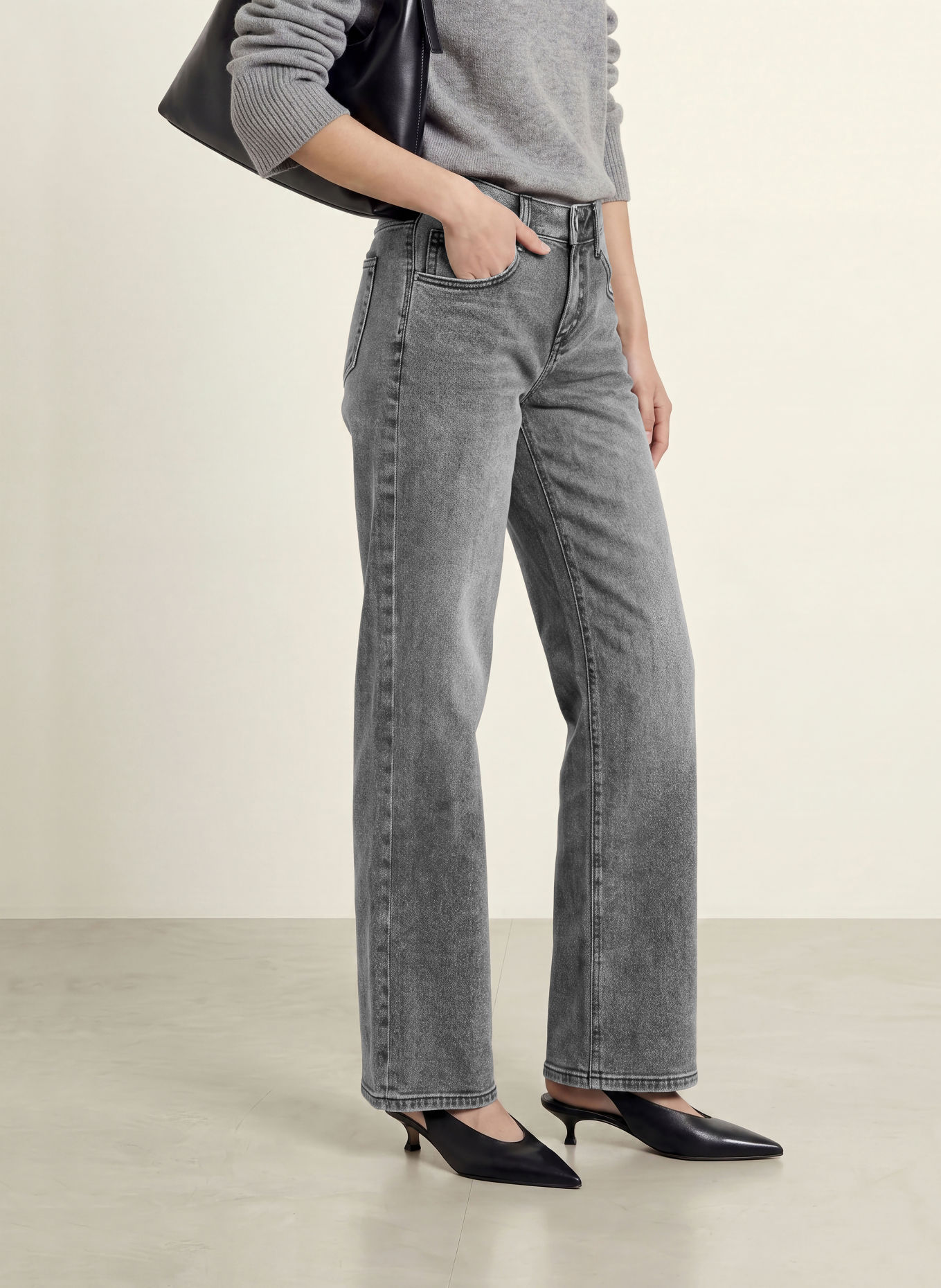 GANG Straight jeans 94RIVER: 7993 salt pepper black