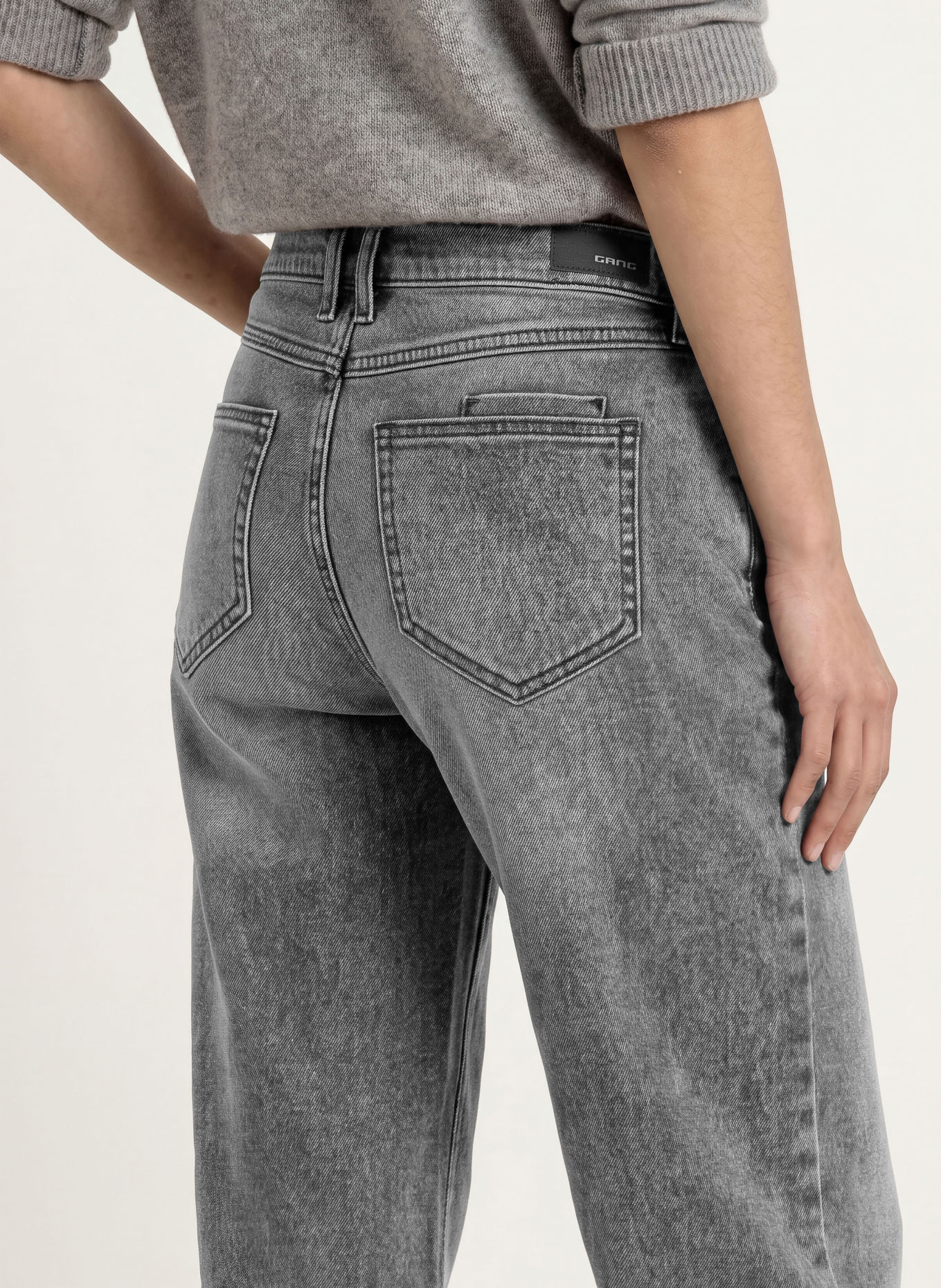 GANG Straight jeans 94RIVER: 7993 salt pepper black