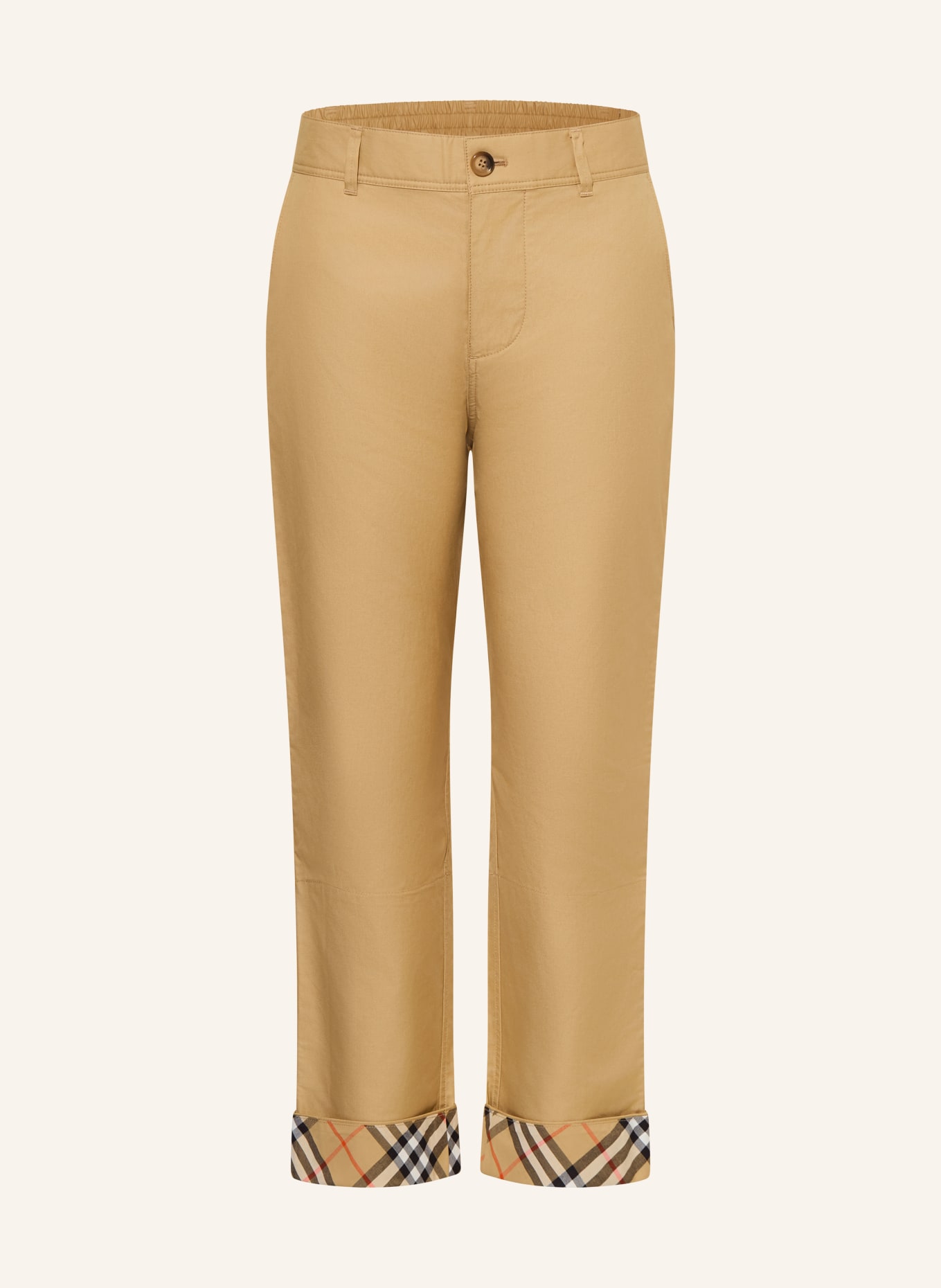 BURBERRY Chinosy: CAMELOWY / CZERWONY / CZARNY