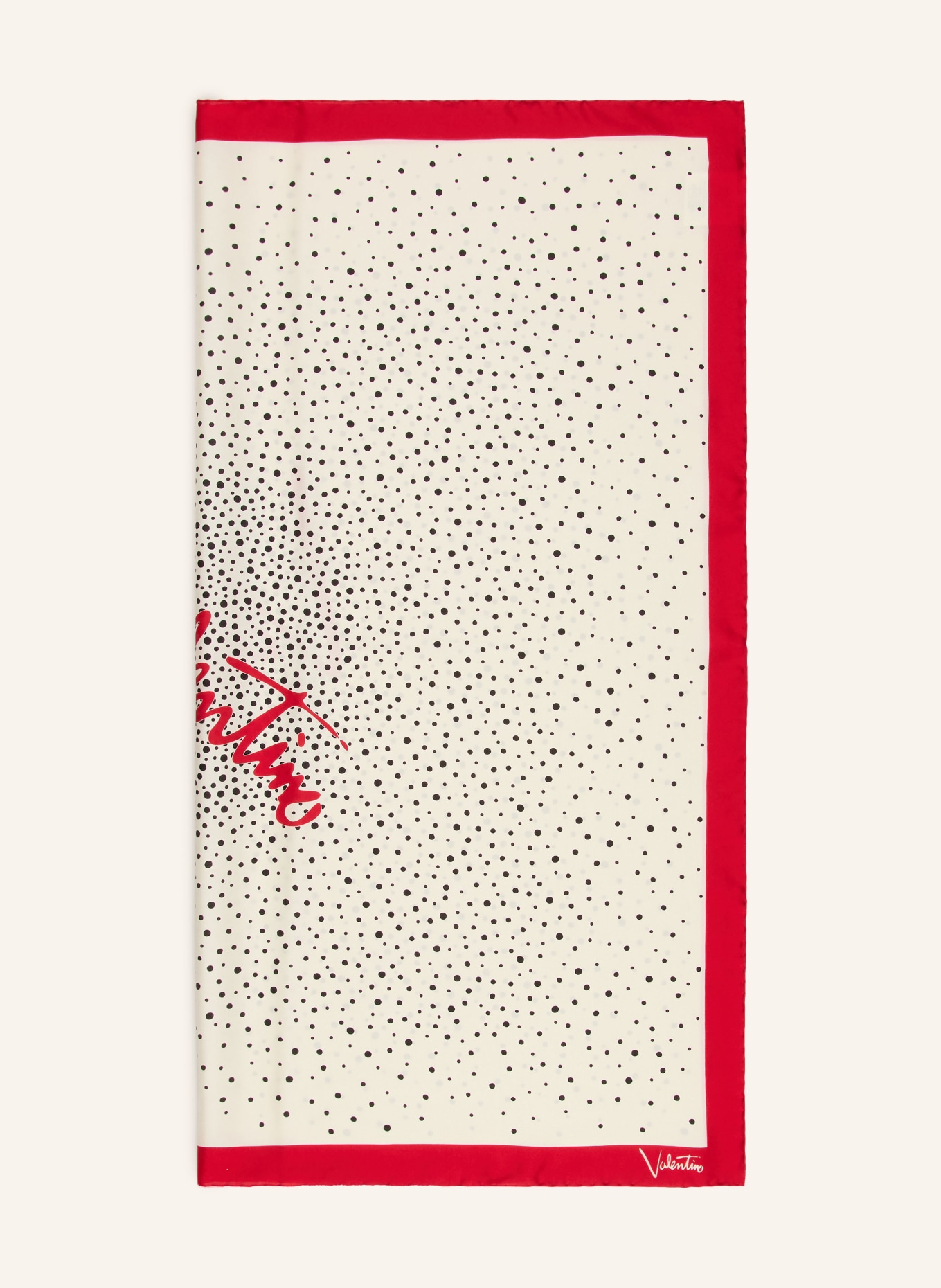 VALENTINO GARAVANI Seidentuch: CREME / ROT / SCHWARZ