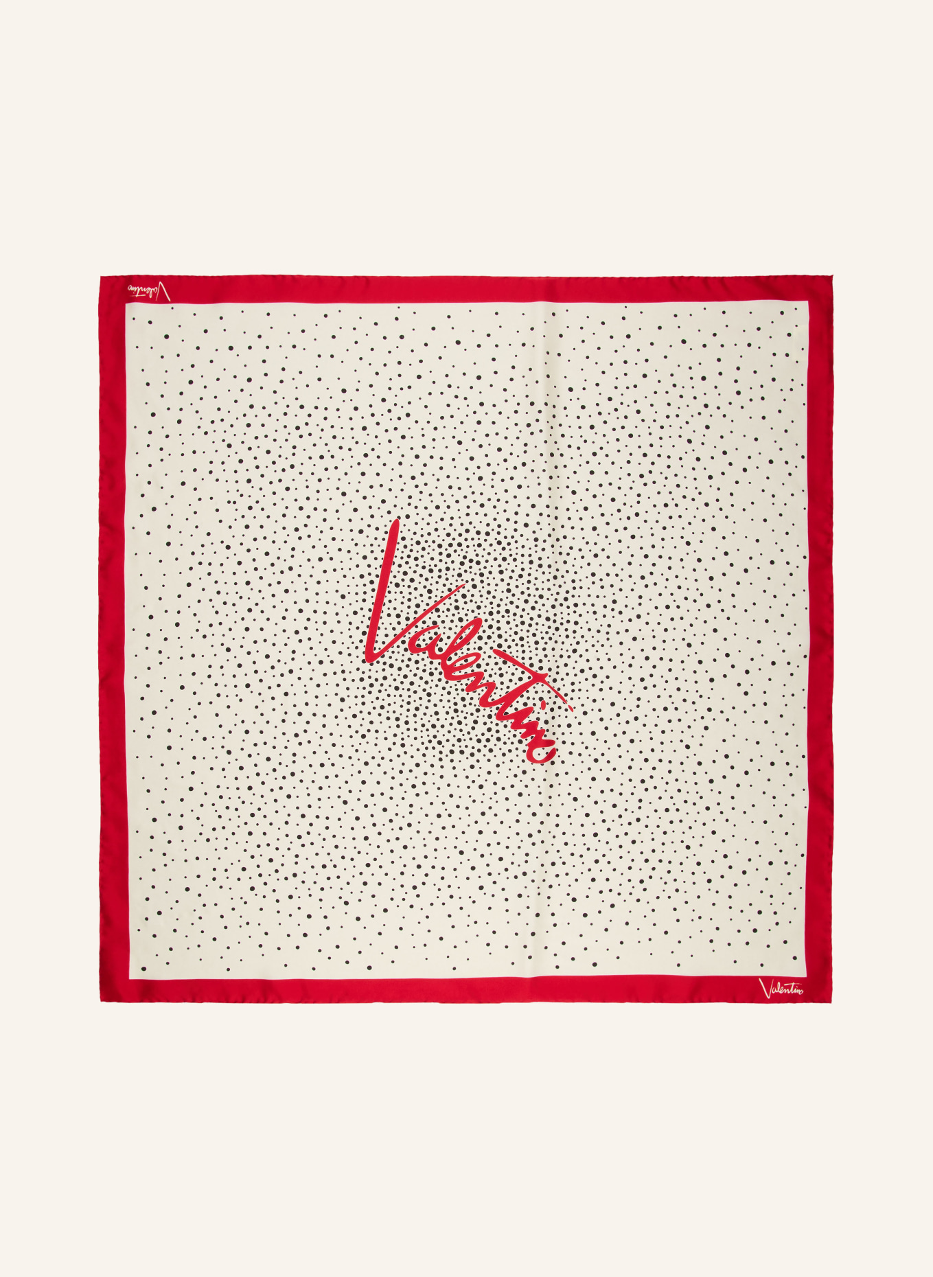 VALENTINO GARAVANI Seidentuch: CREME / ROT / SCHWARZ