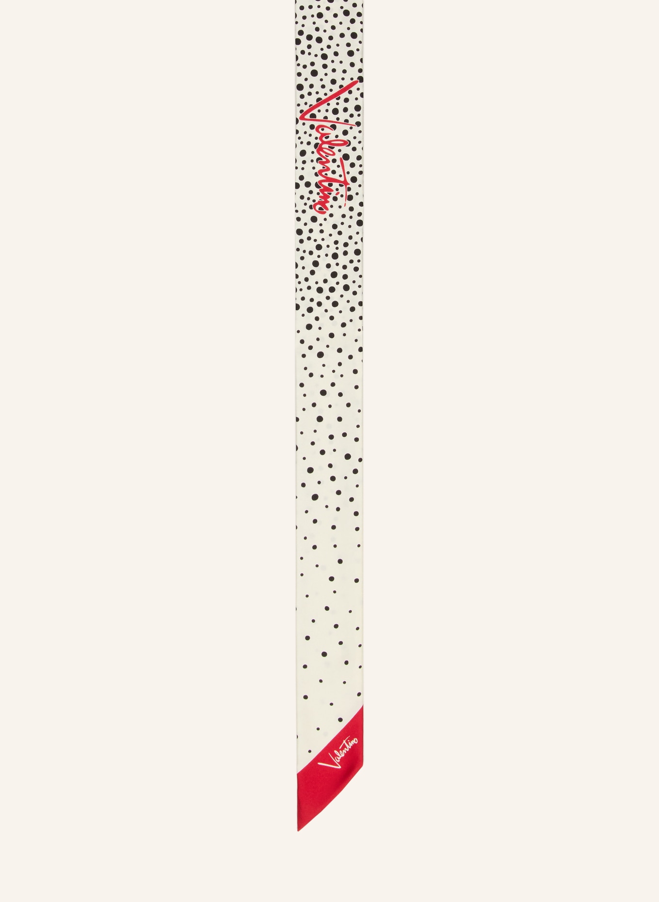 VALENTINO GARAVANI Seidenschal: CREME / ROT / SCHWARZ