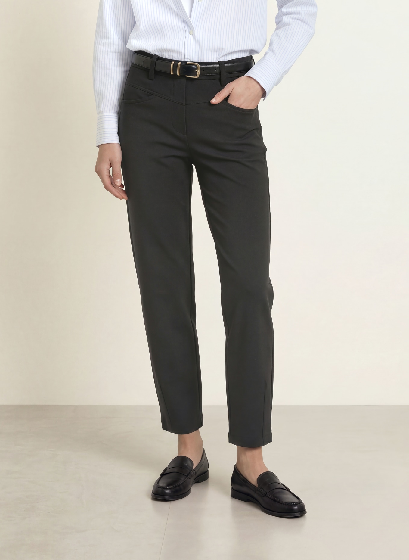 CAMBIO 7/8-broek ELIN van jersey: ZWART