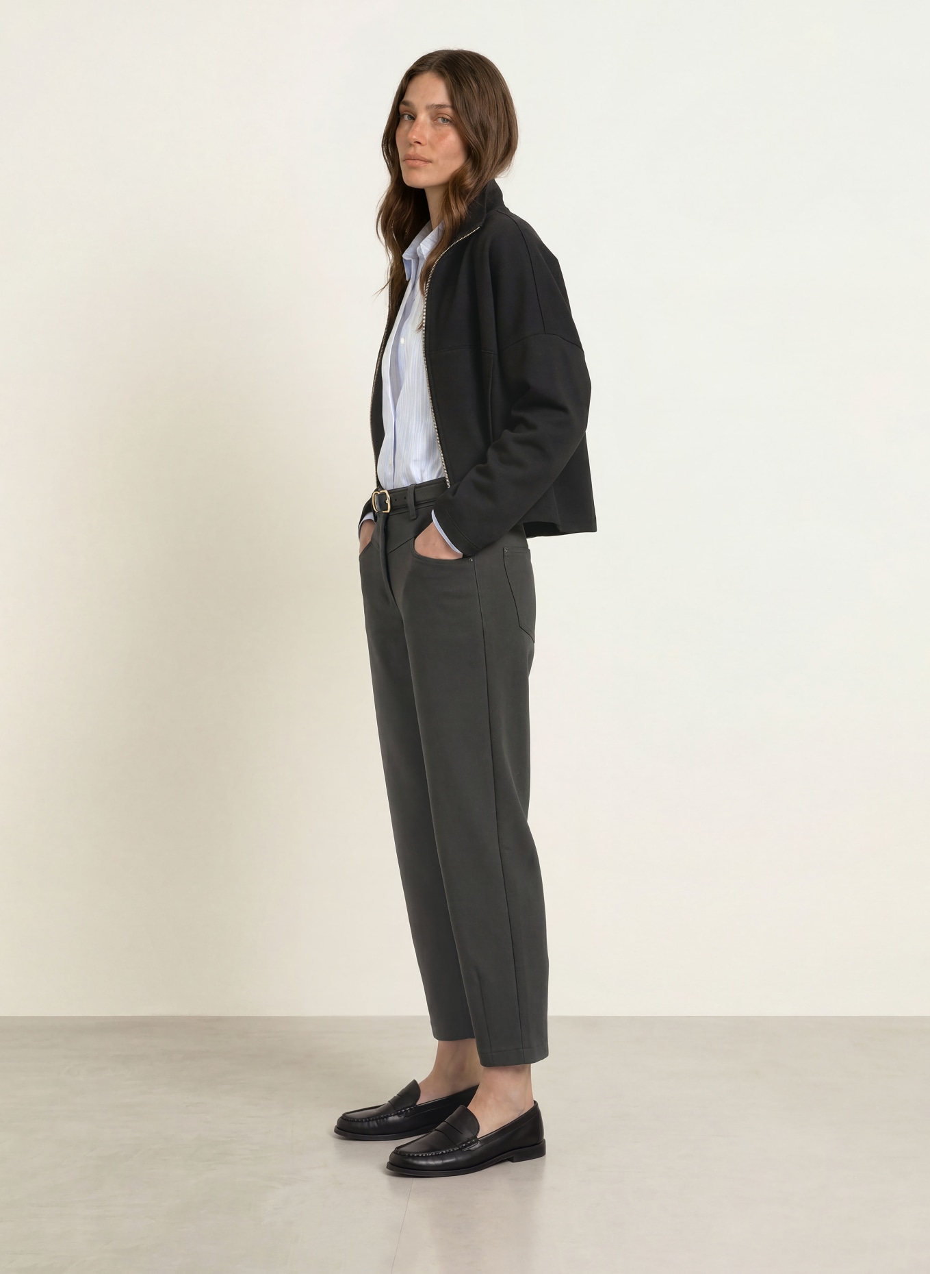 CAMBIO 7/8-broek ELIN van jersey: ZWART