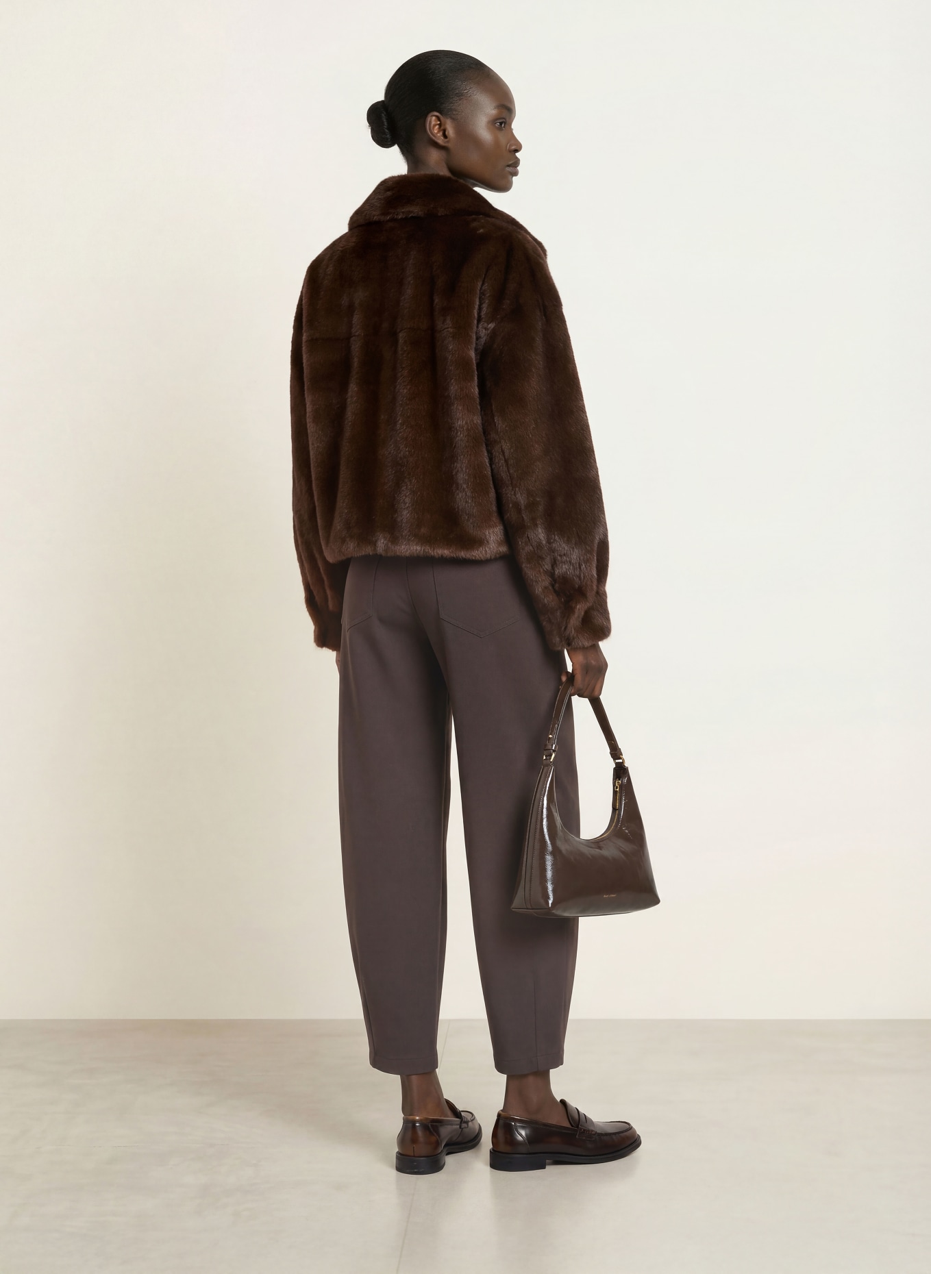 CAMBIO 7/8-broek ELIN van jersey: MARRON FONCÉ