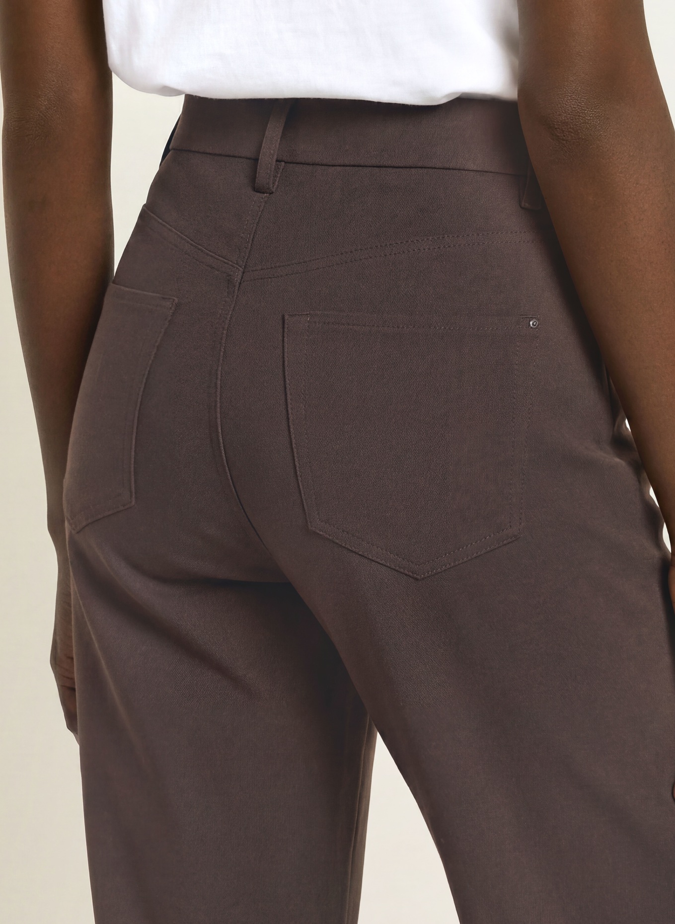 CAMBIO 7/8-broek ELIN van jersey: MARRON FONCÉ