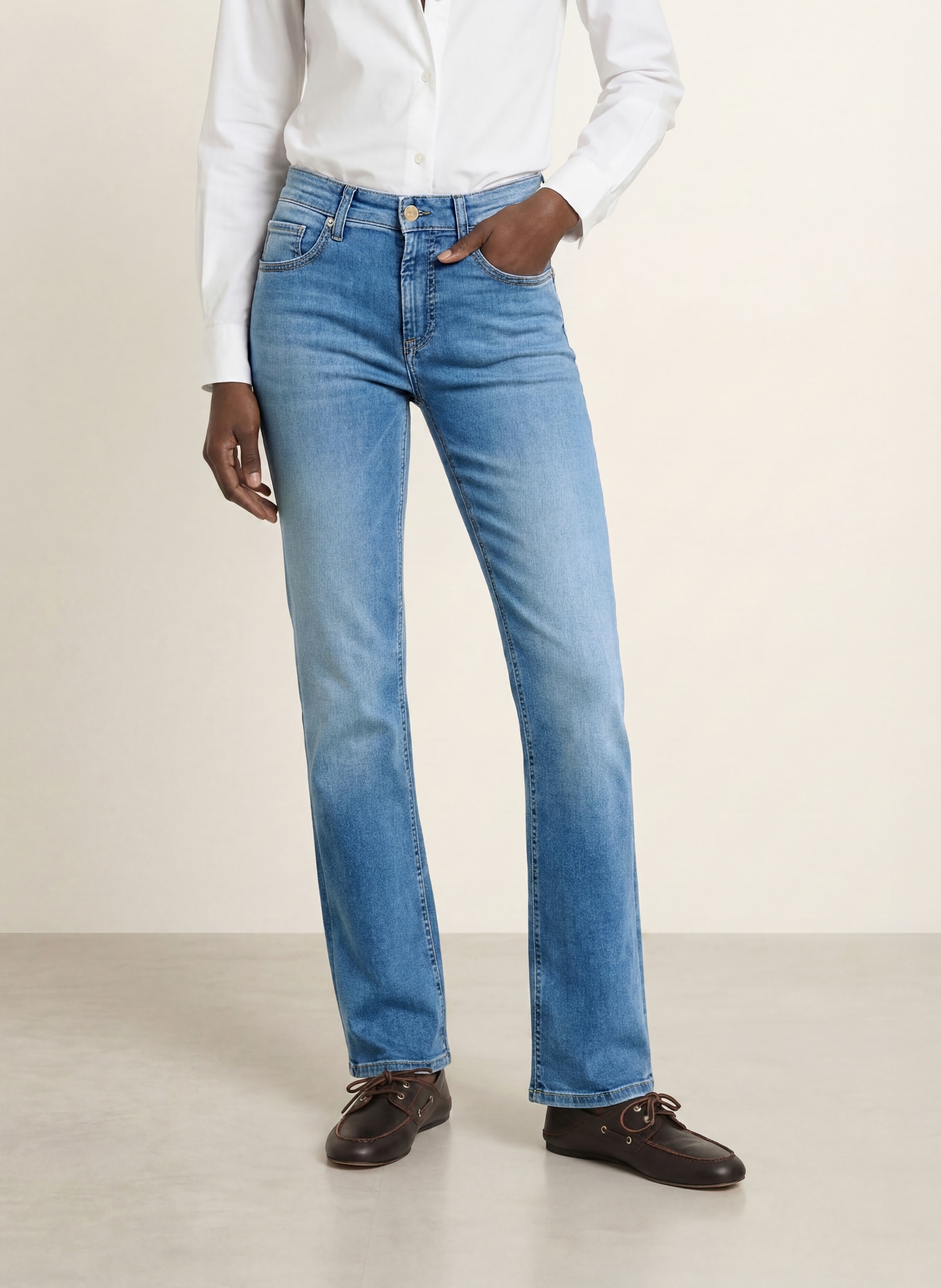 CAMBIO Straight Jeans GINI: 5035 feminin ocean blue