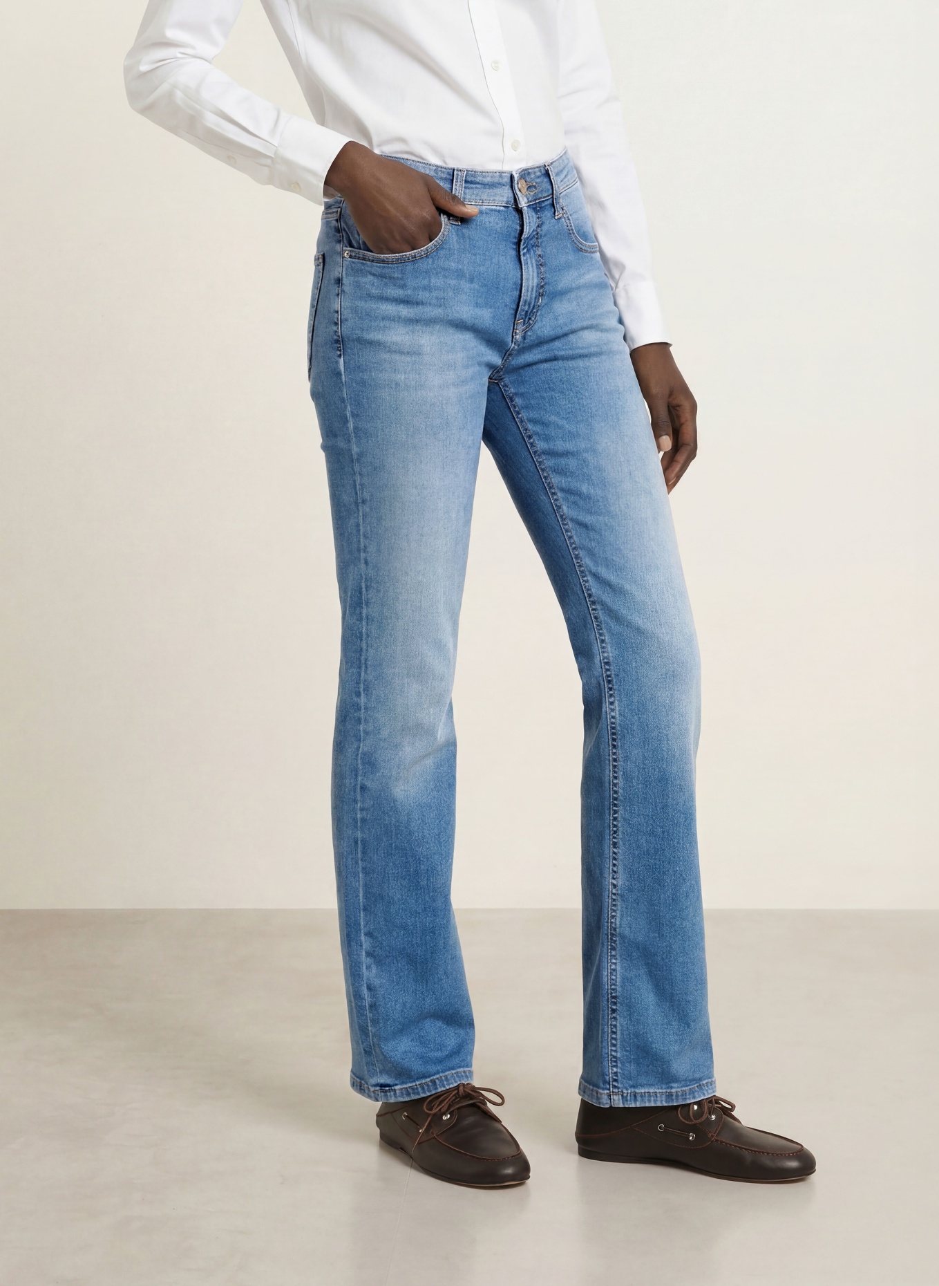 CAMBIO Straight Jeans GINI: 5035 feminin ocean blue