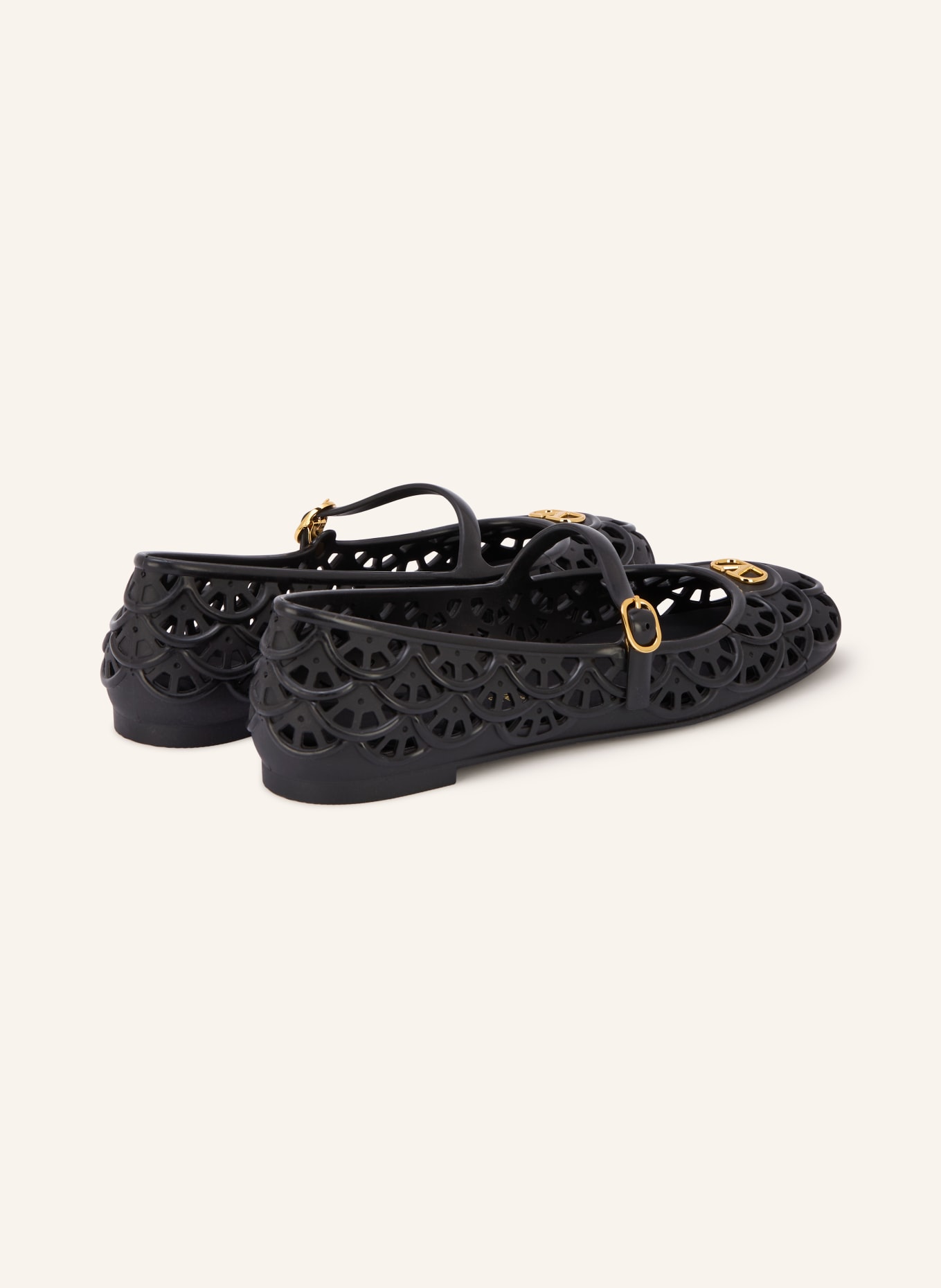VALENTINO GARAVANI Mary-Jane-Ballerinas ONDETTE: SCHWARZ / GOLD