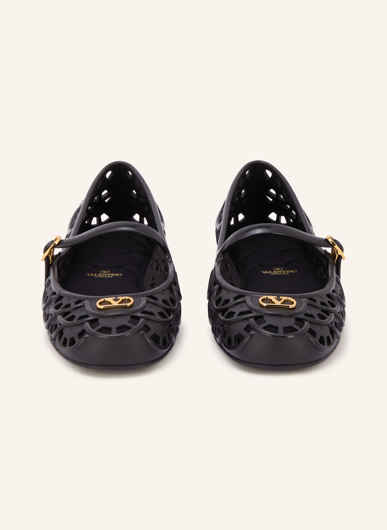 VALENTINO GARAVANI Mary-Jane-Ballerinas ONDETTE: SCHWARZ / GOLD