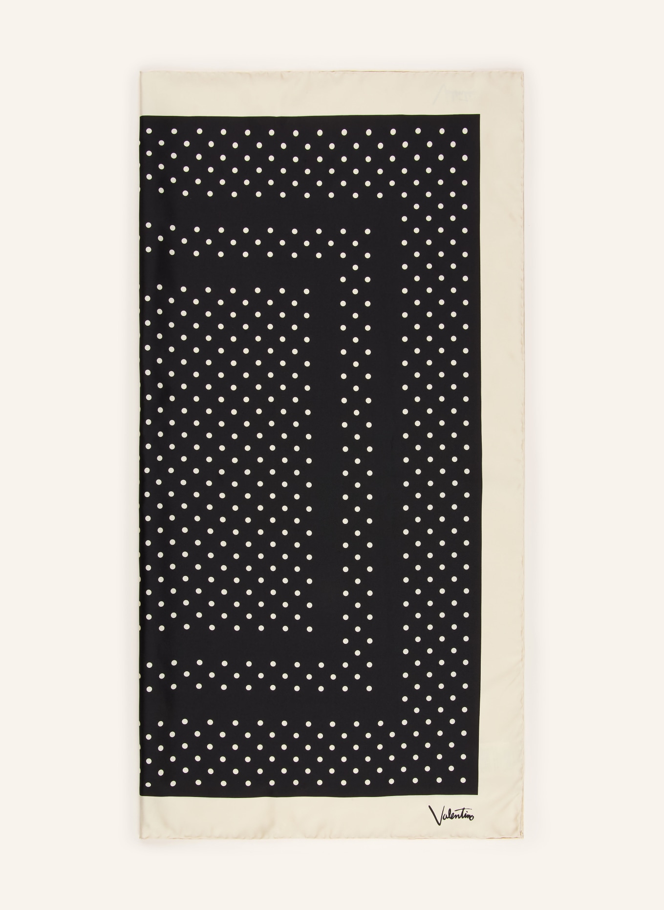 VALENTINO GARAVANI Seidentuch: SCHWARZ / CREME
