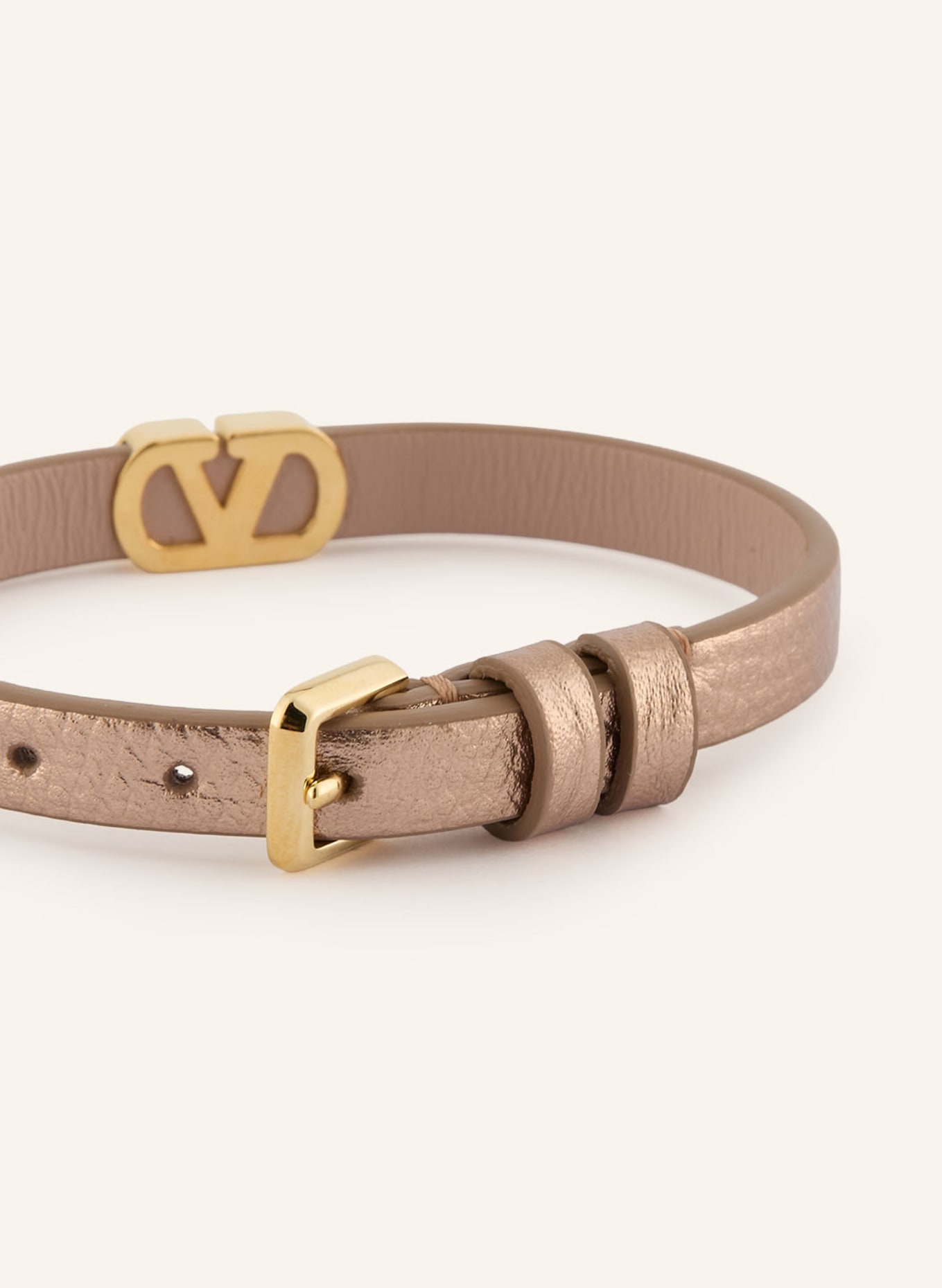 VALENTINO GARAVANI Lederarmband VLOGO SIGNATURE mit Swarovski Kristallen: ROSÉGOLD / GOLD