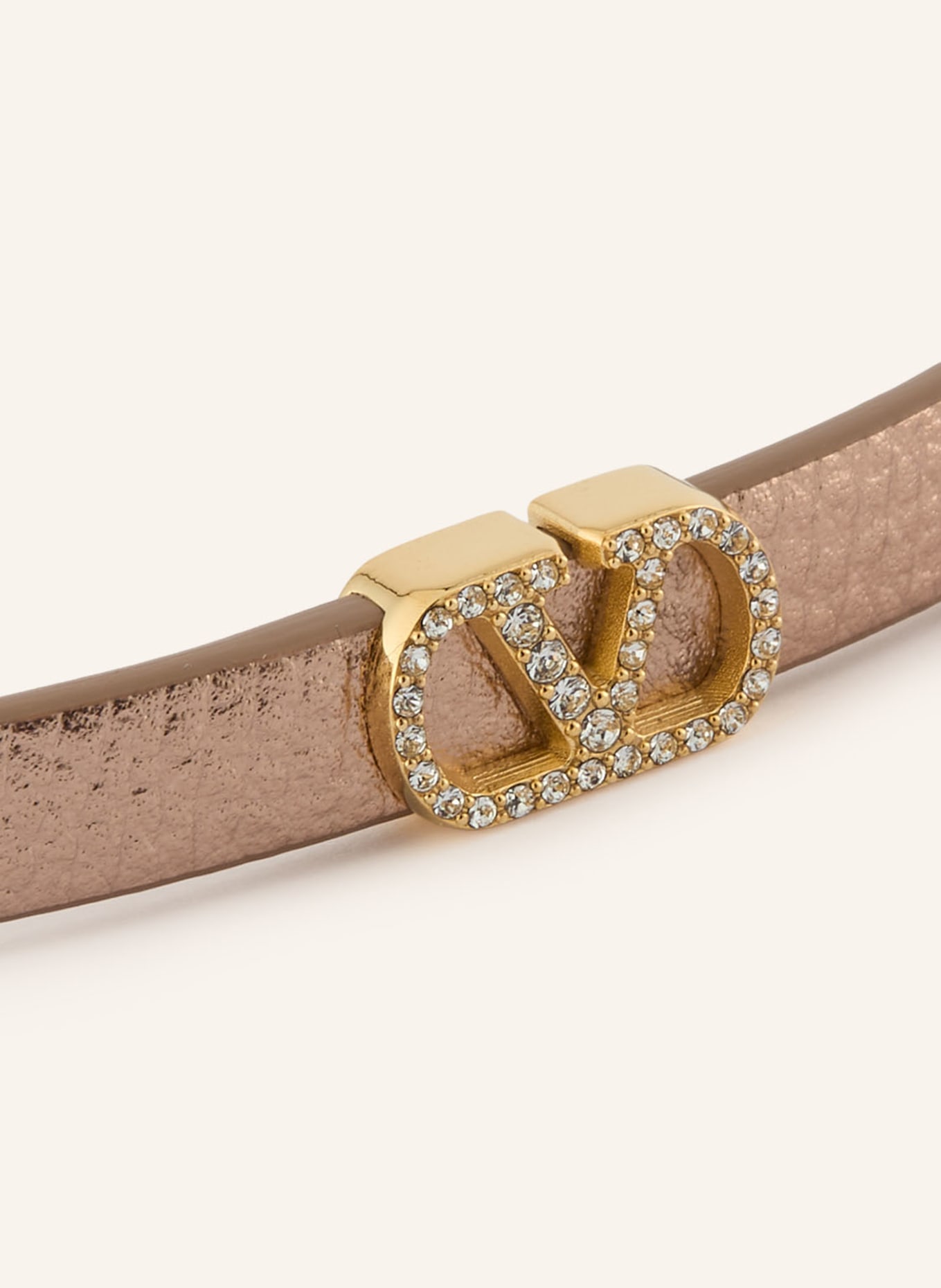 VALENTINO GARAVANI Lederarmband VLOGO SIGNATURE mit Swarovski Kristallen: ROSÉGOLD / GOLD