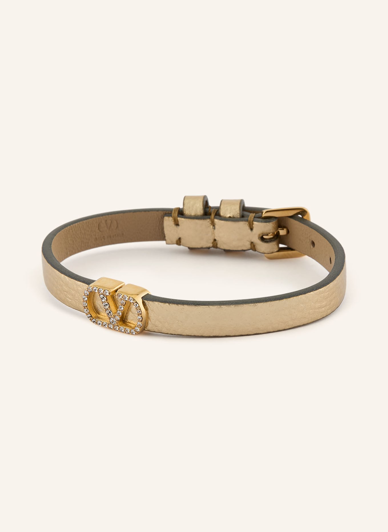 VALENTINO GARAVANI Lederarmband VLOGO SIGNATURE mit Swarovski Kristallen: GOLD