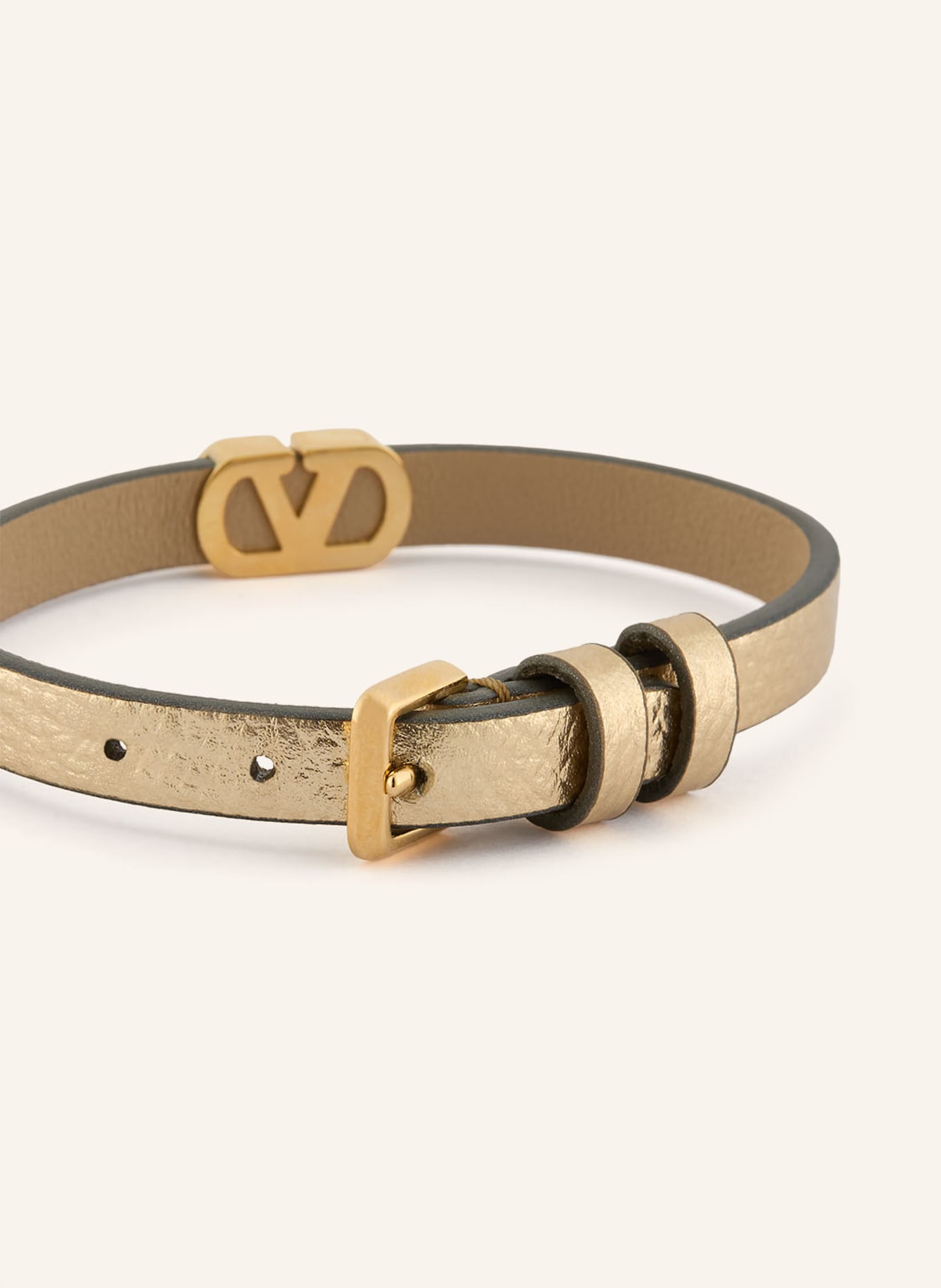 VALENTINO GARAVANI Lederarmband VLOGO SIGNATURE mit Swarovski Kristallen: GOLD