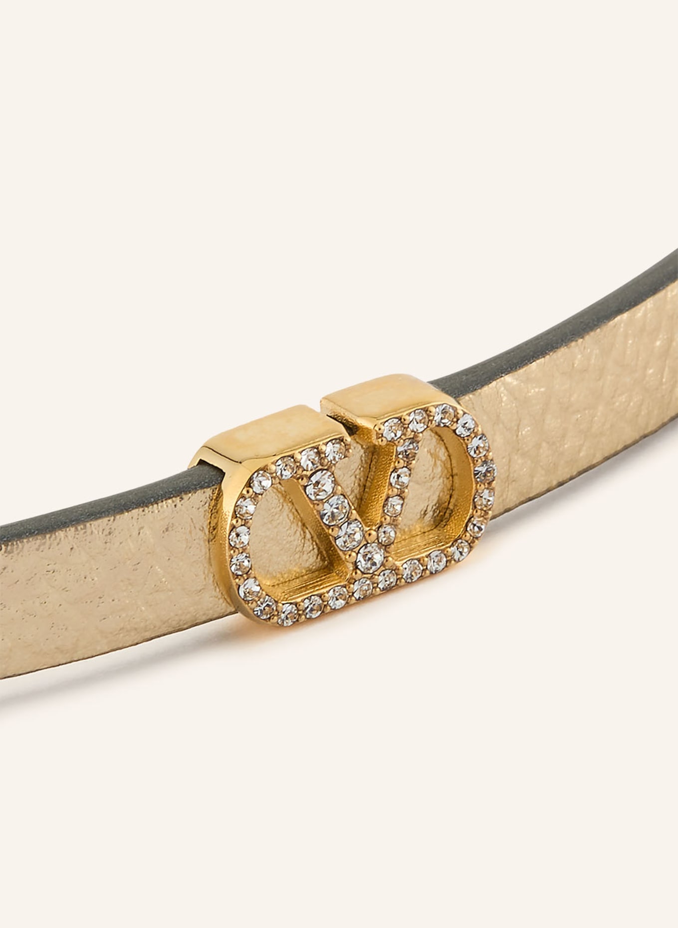 VALENTINO GARAVANI Lederarmband VLOGO SIGNATURE mit Swarovski Kristallen: GOLD