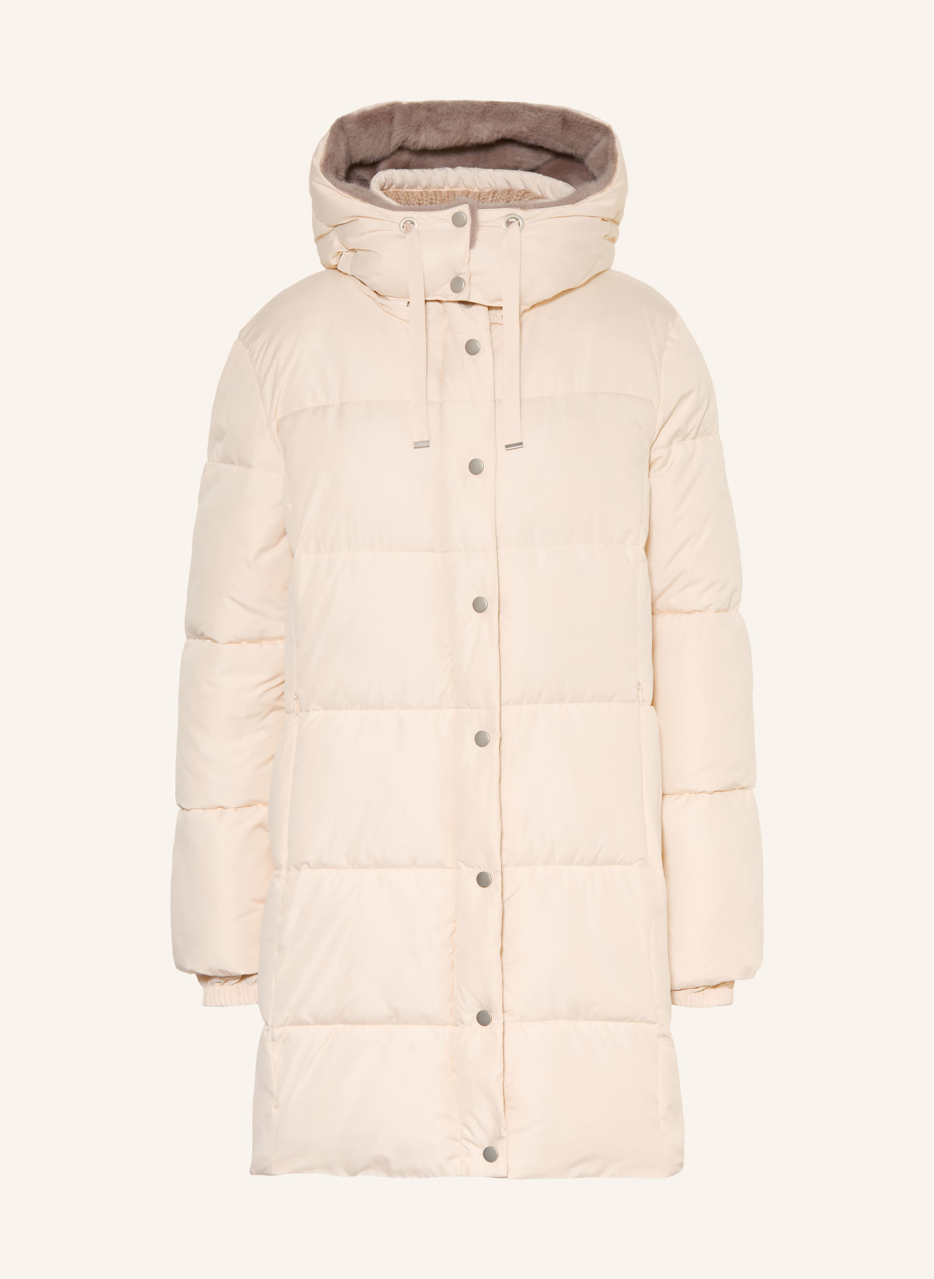 lilienfels Steppmantel mit abnehmbarer Kapuze: CREME