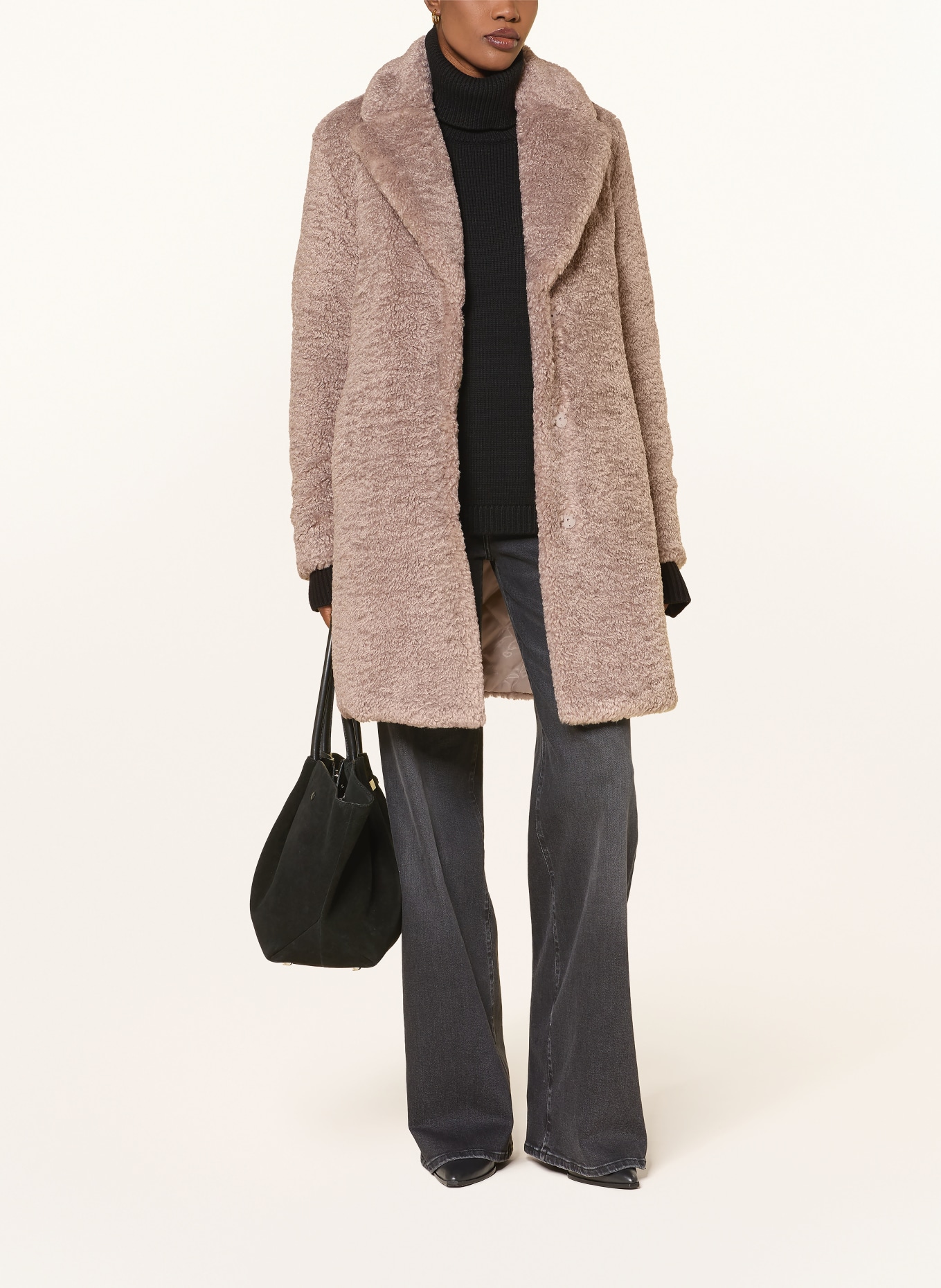 lilienfels Teddyfell-Mantel: TAUPE