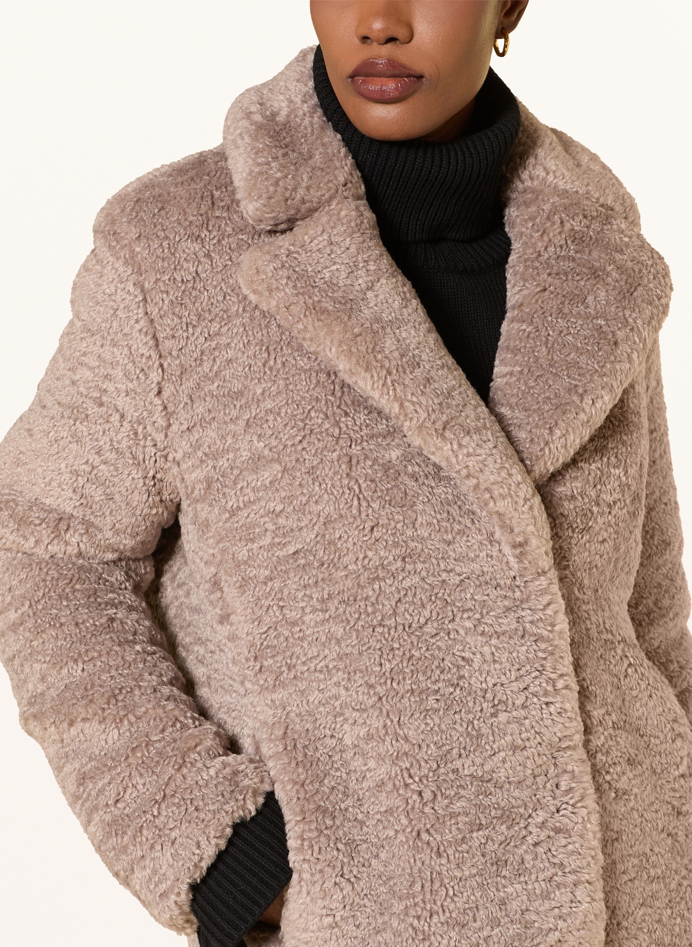 lilienfels Teddyfell-Mantel: TAUPE