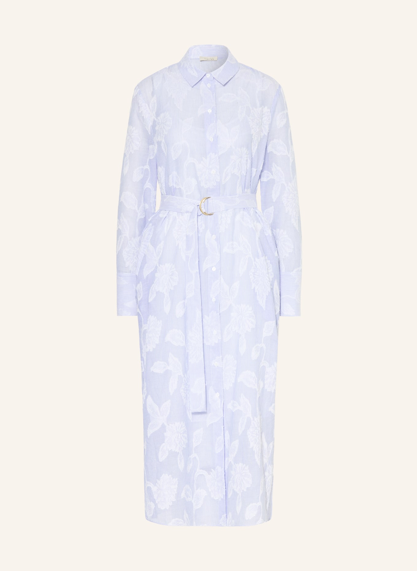 lilienfels Hemdblusenkleid: HELLBLAU / WEISS