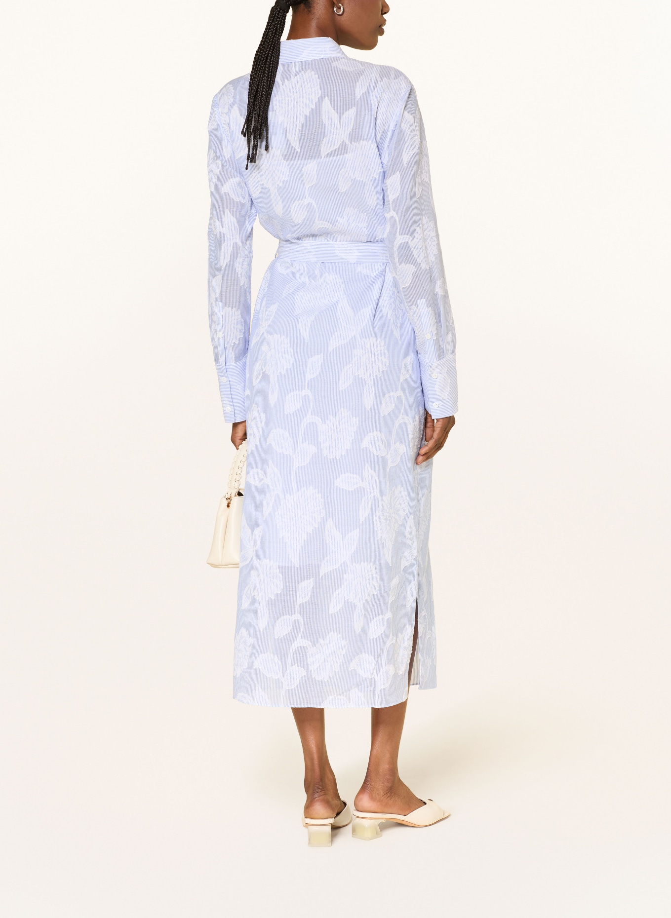 lilienfels Hemdblusenkleid: HELLBLAU / WEISS