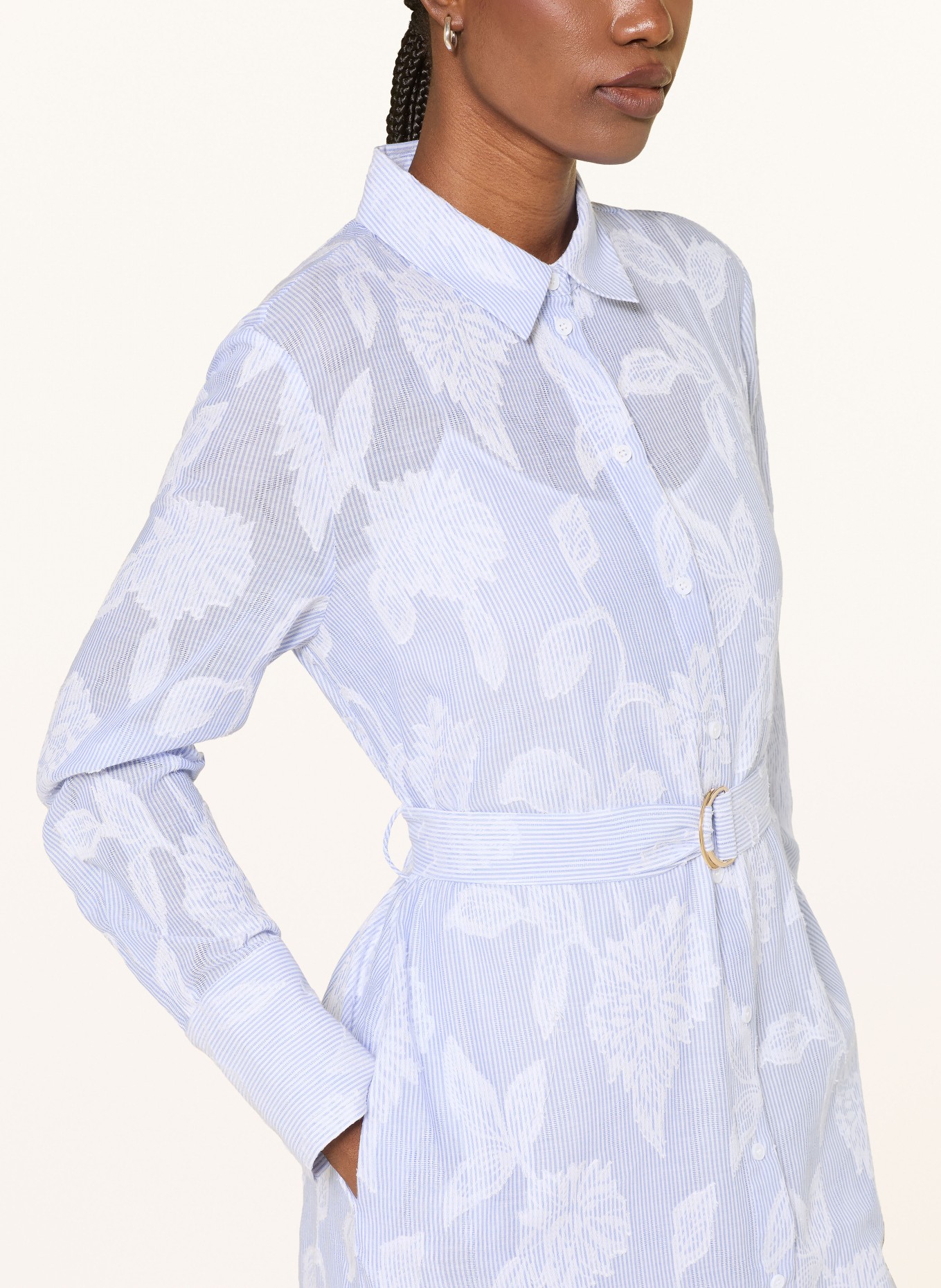 lilienfels Hemdblusenkleid: HELLBLAU / WEISS