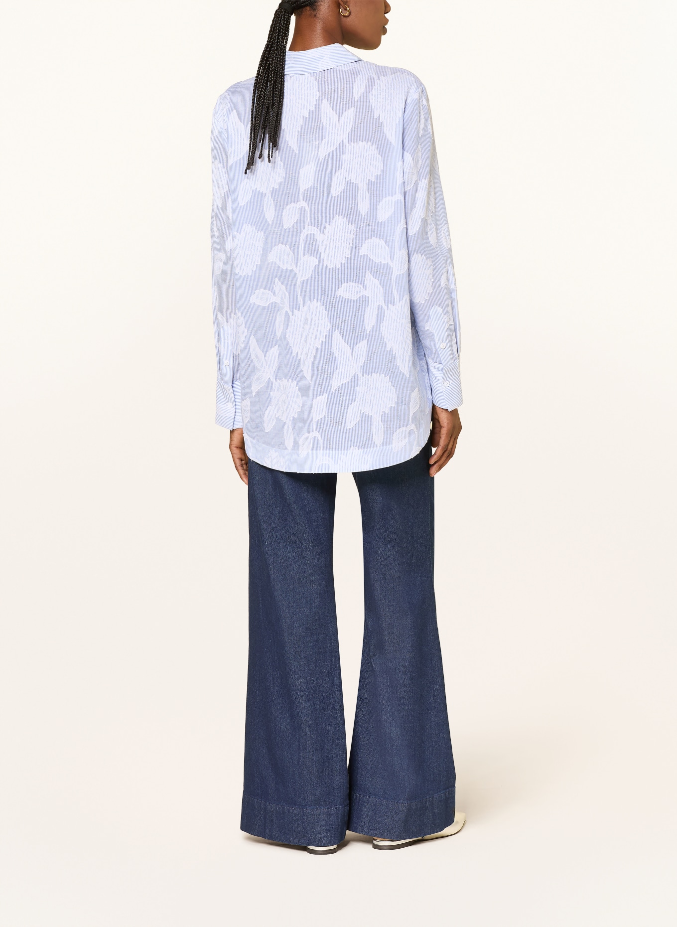 lilienfels Hemdbluse: HELLBLAU / WEISS