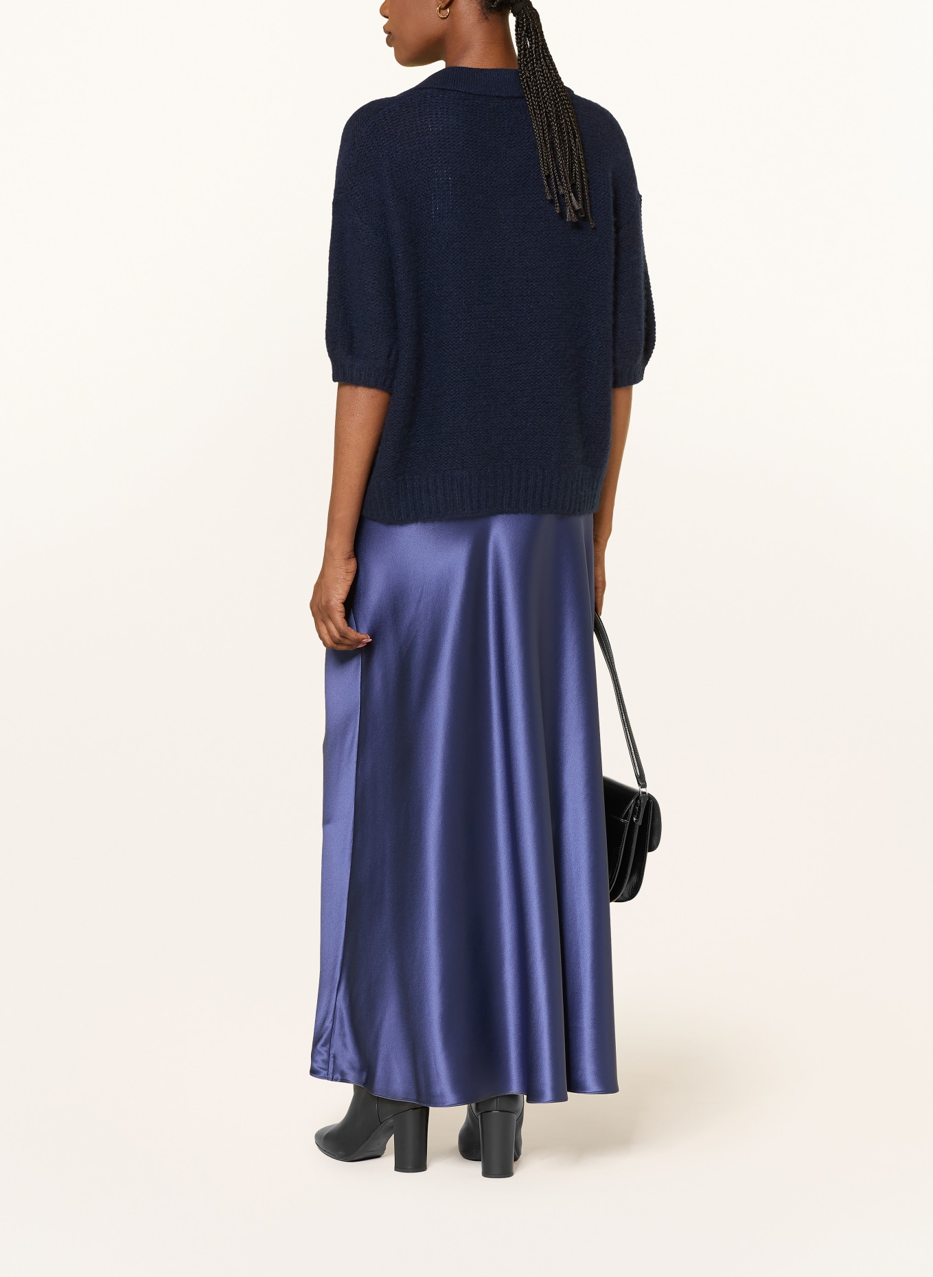 lilienfels Strick-Poloshirt mit Cashmere: DUNKELBLAU
