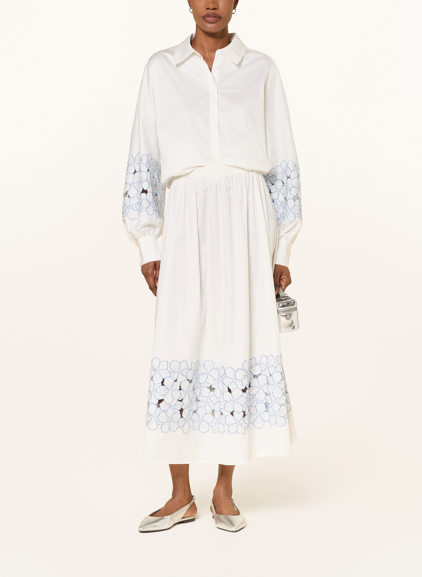 lilienfels Hemdbluse: CREME / HELLBLAU